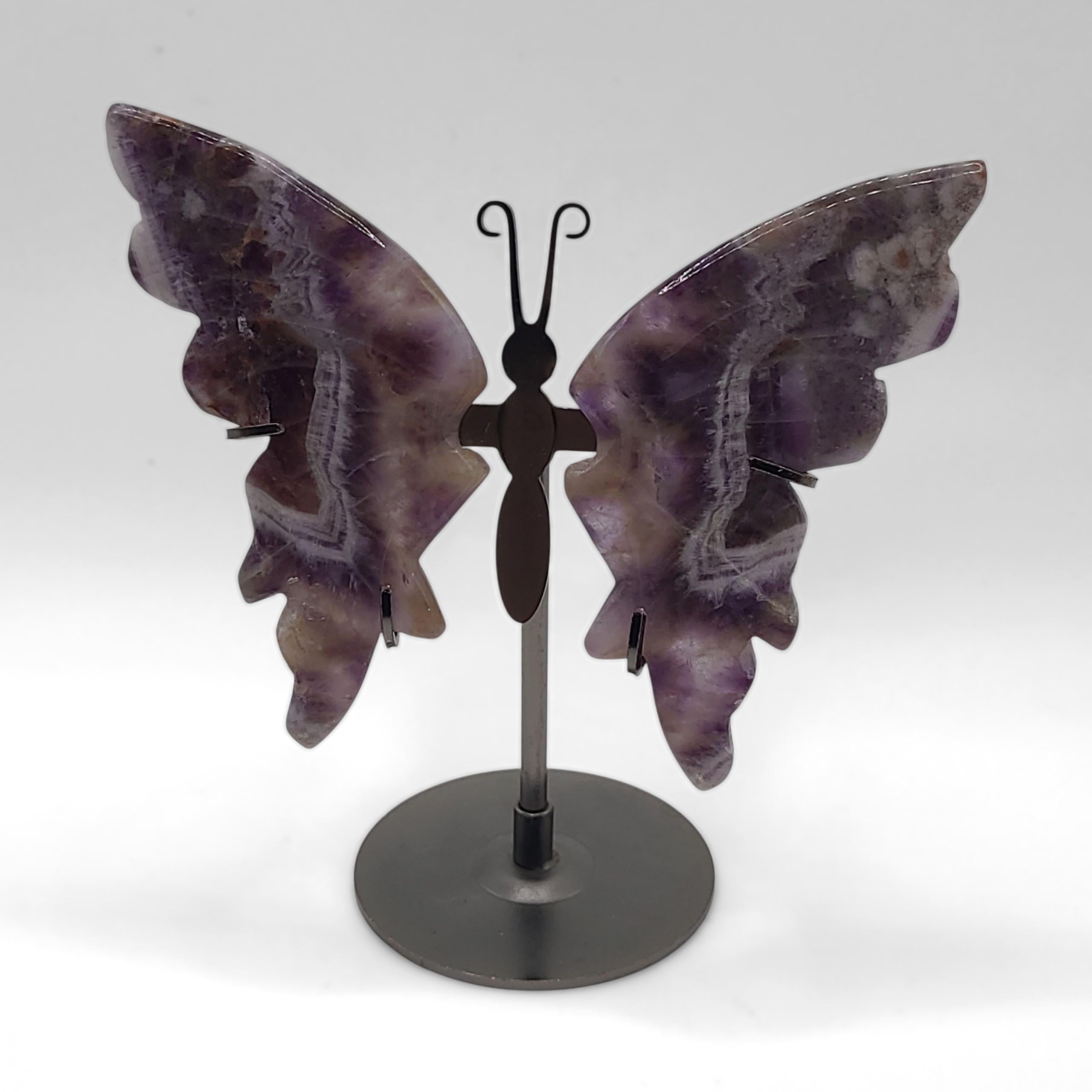 Chevron Amethyst Butterfly Wings with Stand
