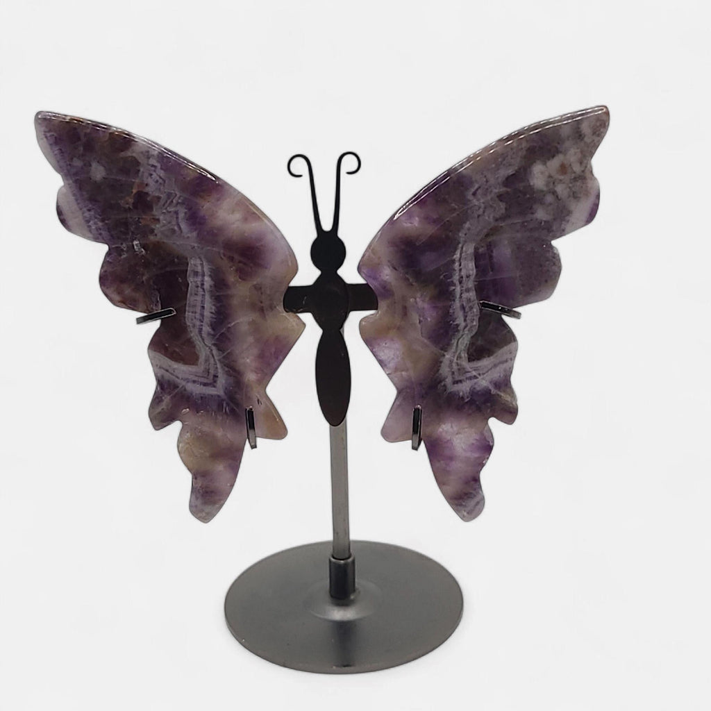 Chevron Amethyst Butterfly Wings with Stand