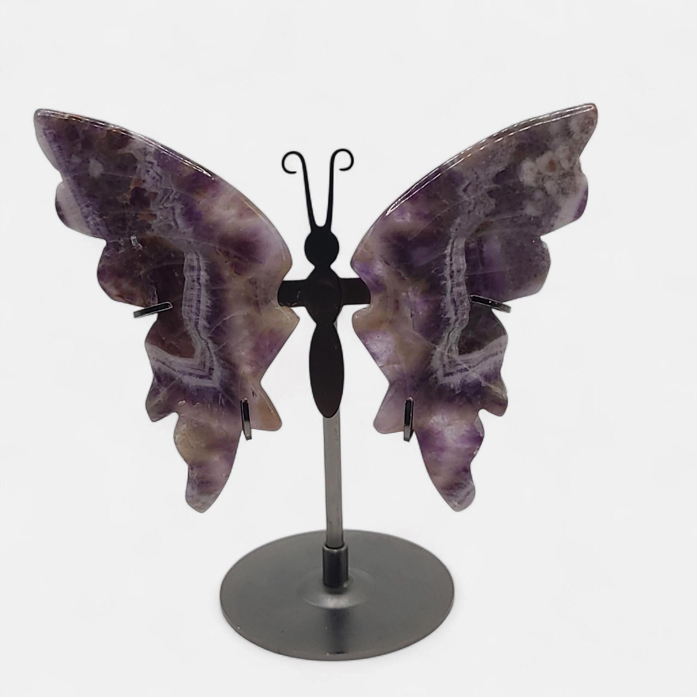 Chevron Amethyst Butterfly Wings with Stand