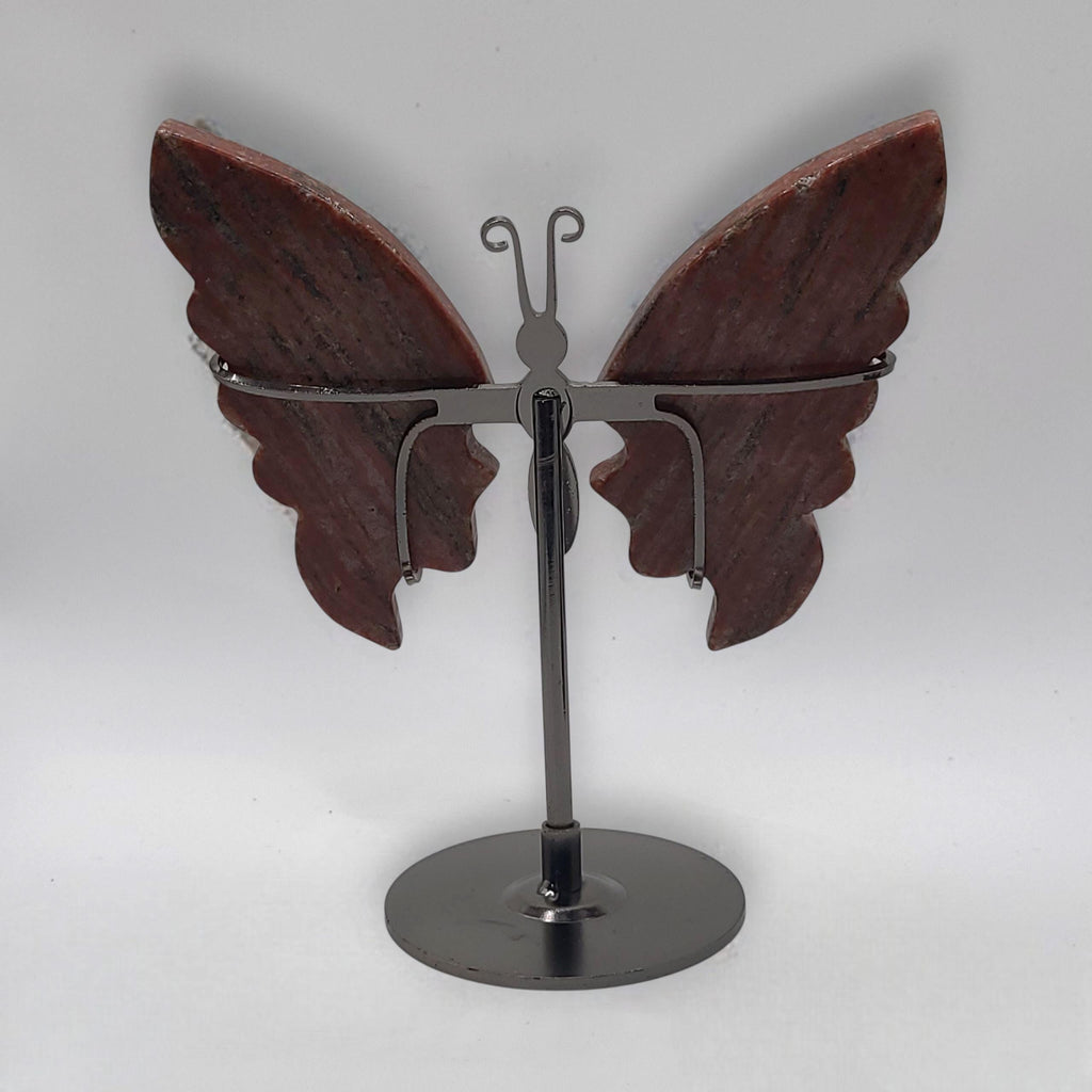 Brecciated Jasper Butterfly Wings with stand