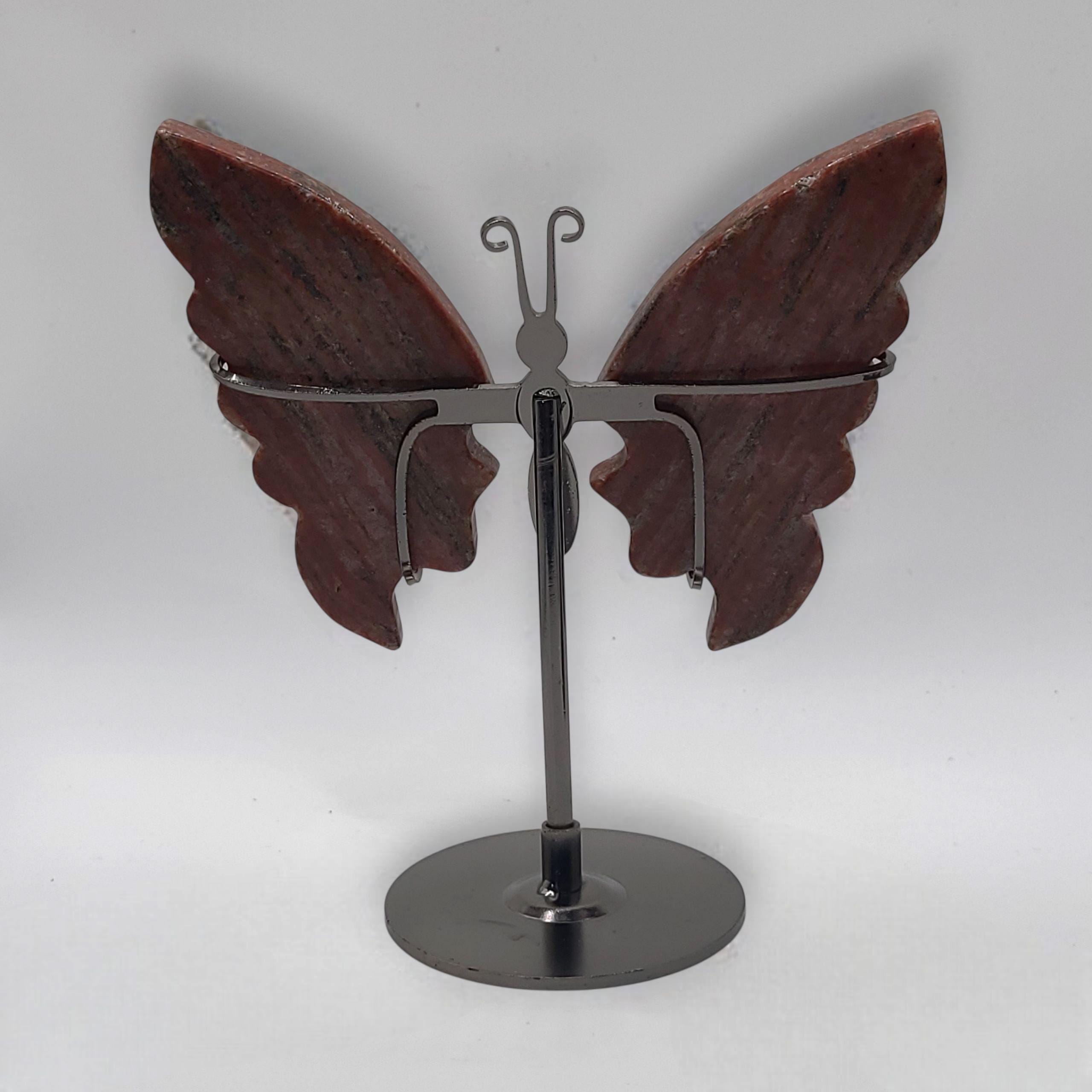 Brecciated Jasper Butterfly Wings with stand