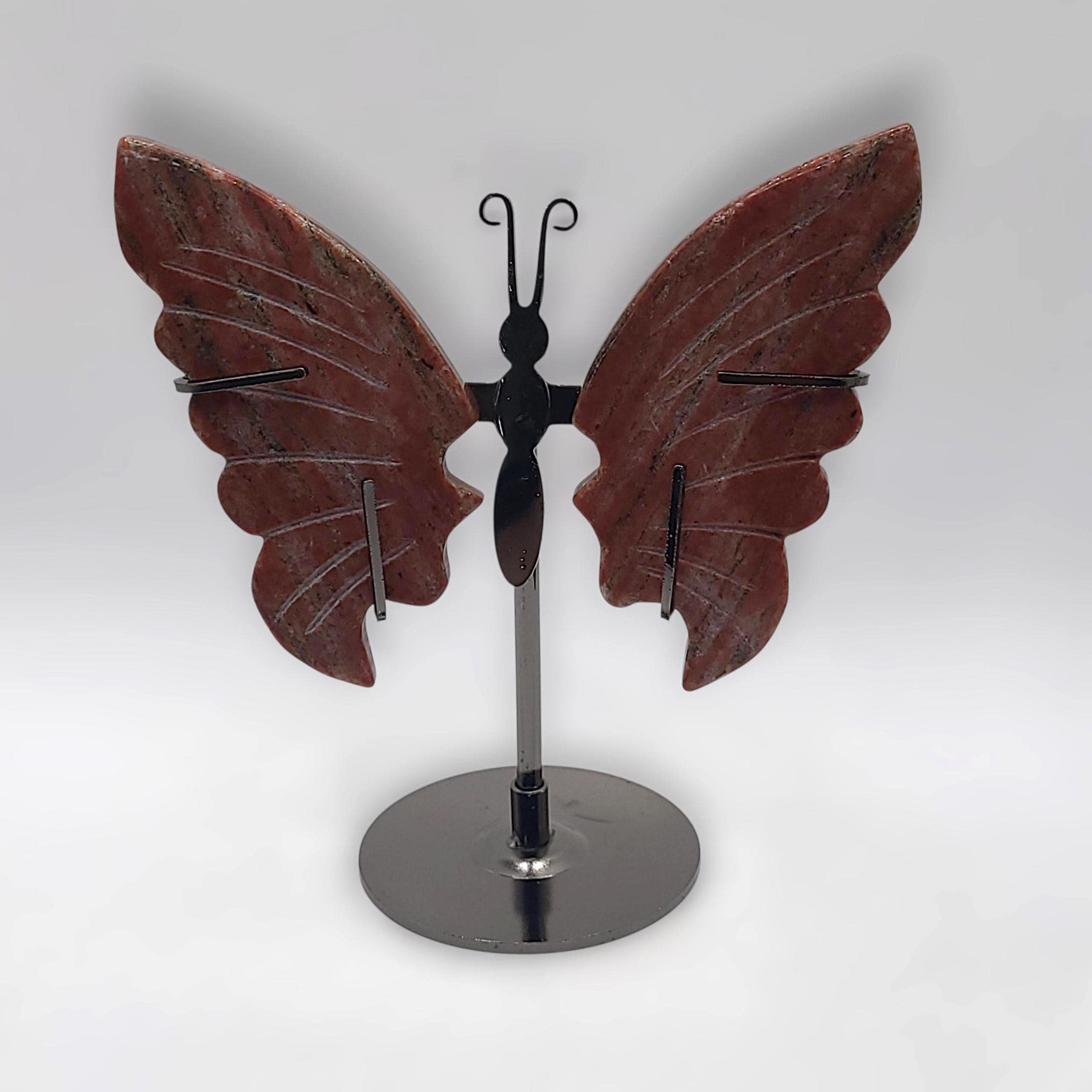 Brecciated Jasper Butterfly Wings with stand