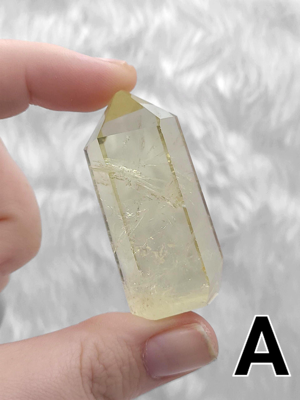Citrine Tower: Natural Yellow Crystal Point with Rainbow Inclusions