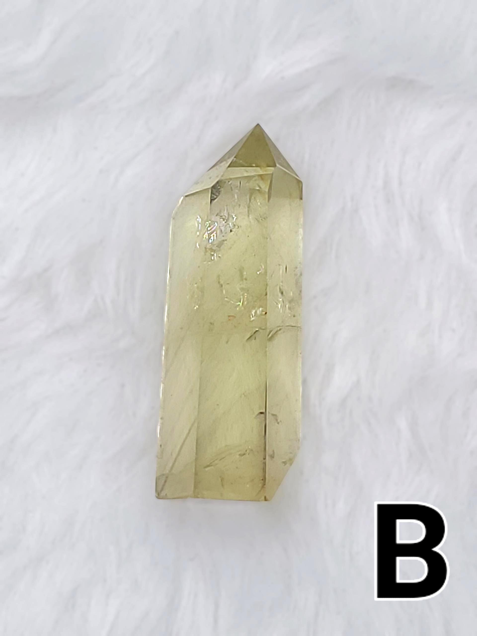 Citrine Tower: Natural Yellow Crystal Point with Rainbow Inclusions