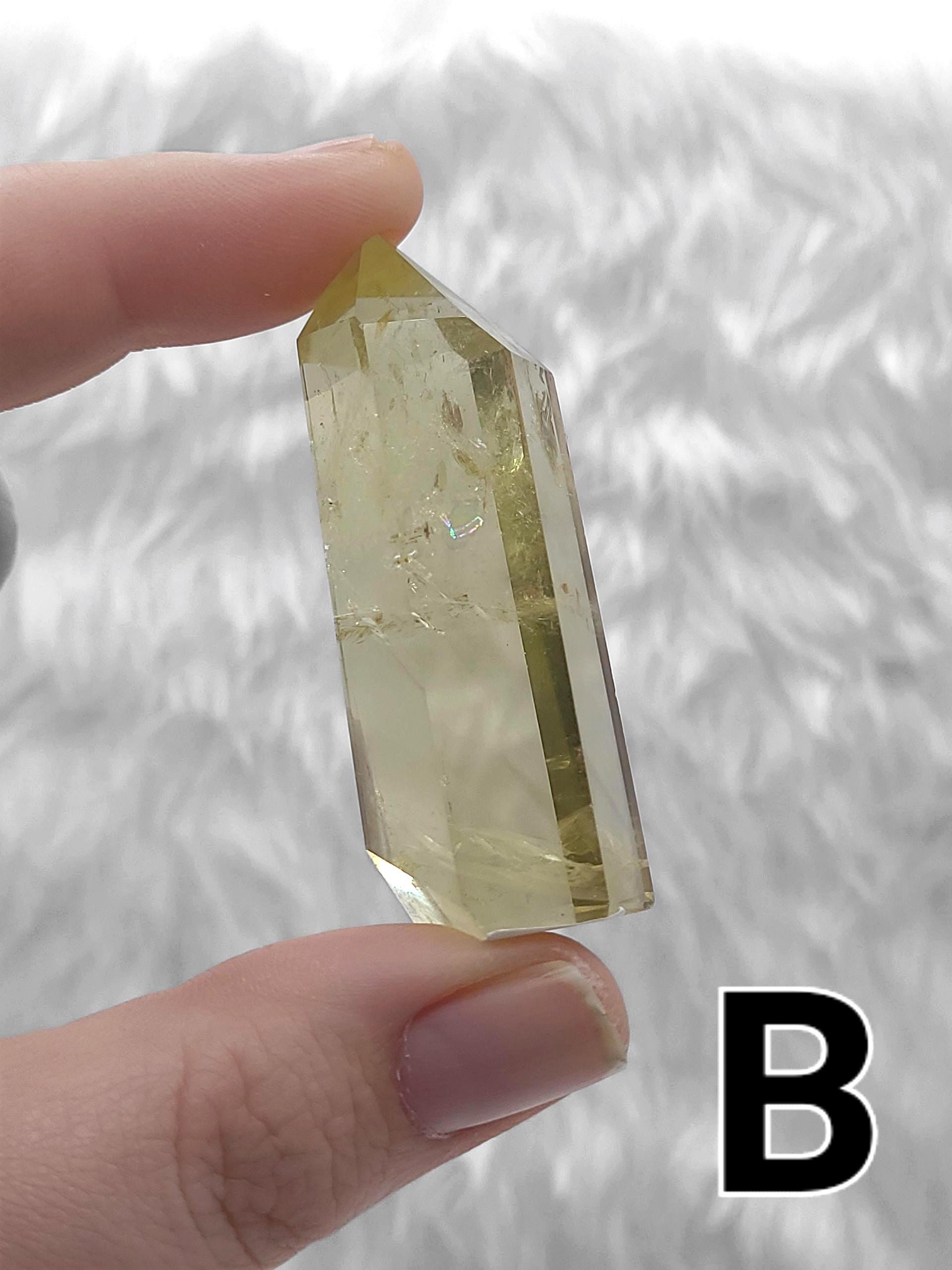 Citrine Tower: Natural Yellow Crystal Point with Rainbow Inclusions