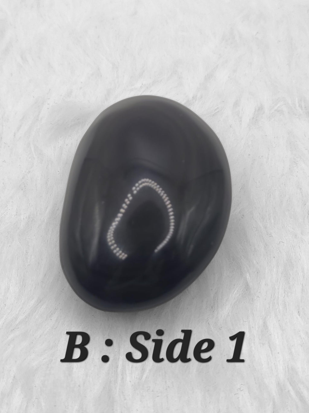 Rainbow Obsidian Palm Stone: Polished Black Grounding Crystal