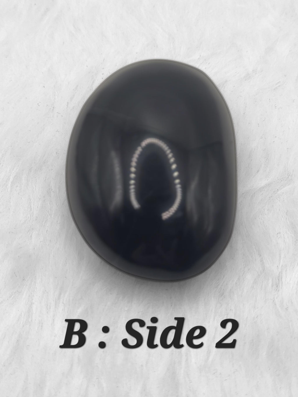 Rainbow Obsidian Palm Stone: Polished Black Grounding Crystal