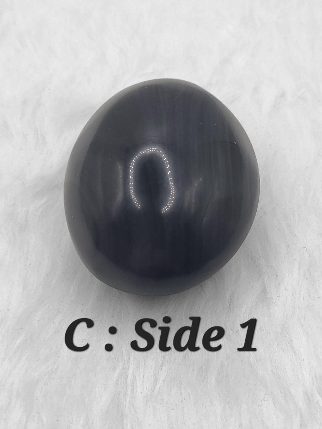 Rainbow Obsidian Palm Stone: Polished Black Grounding Crystal