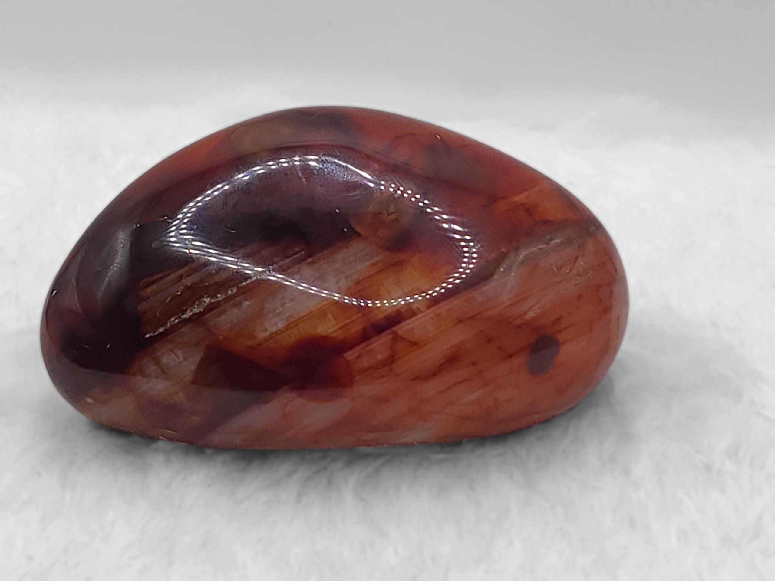 Polished Carnelian Palm Stone: Orange Crystal for Confidence and Motivation, Root Chakra Crystal
