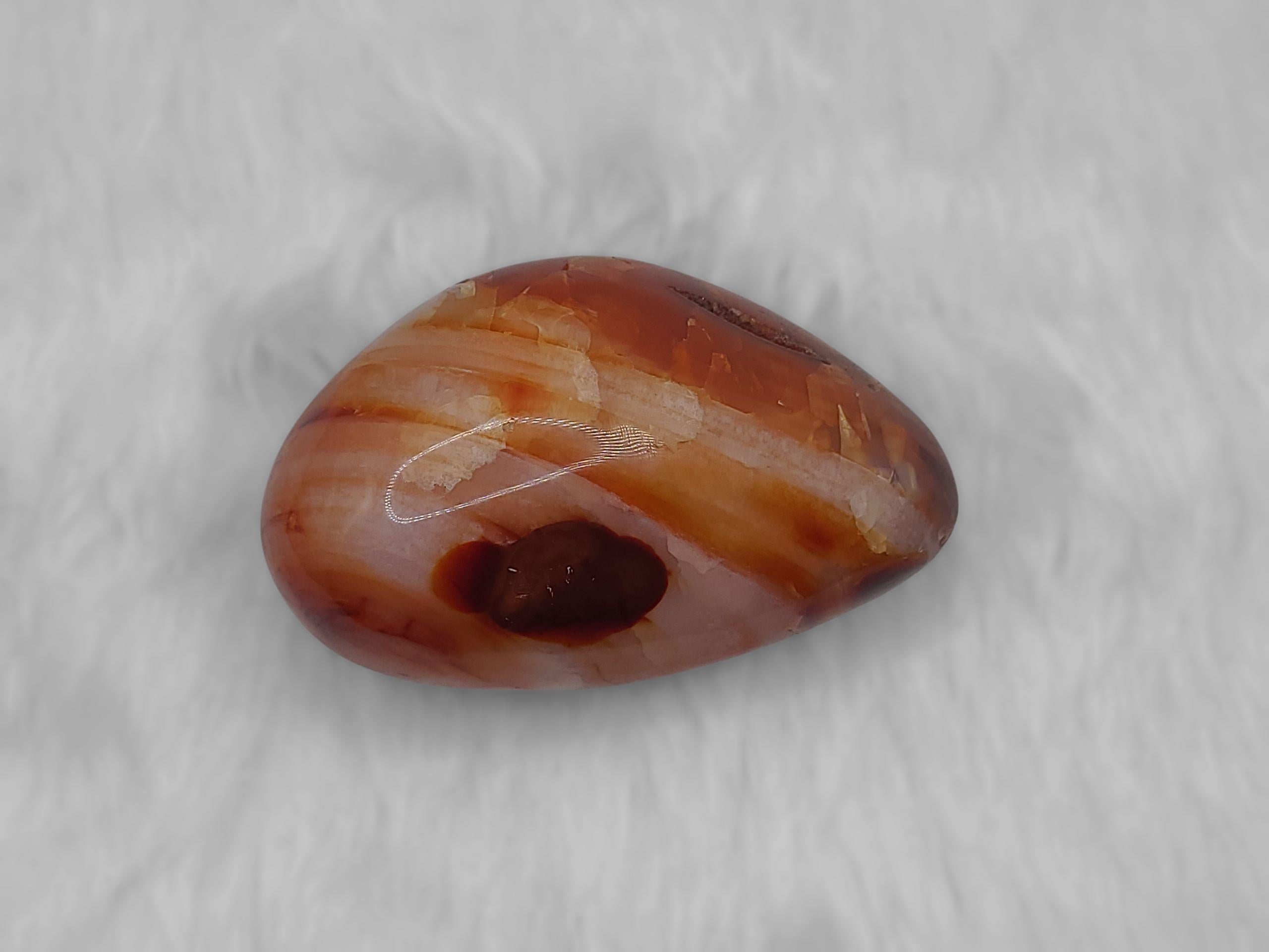 Polished Carnelian Palm Stone: Orange Crystal for Confidence and Motivation, Root Chakra Crystal