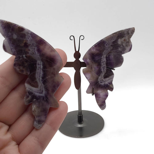 Chevron Amethyst Butterfly Wings with Stand