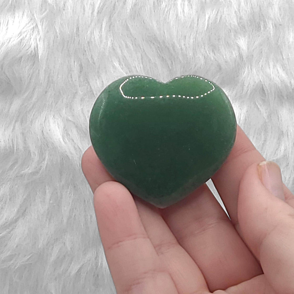 Polished Green Aventurine Heart: Abundance Crystal, Emotional Healing