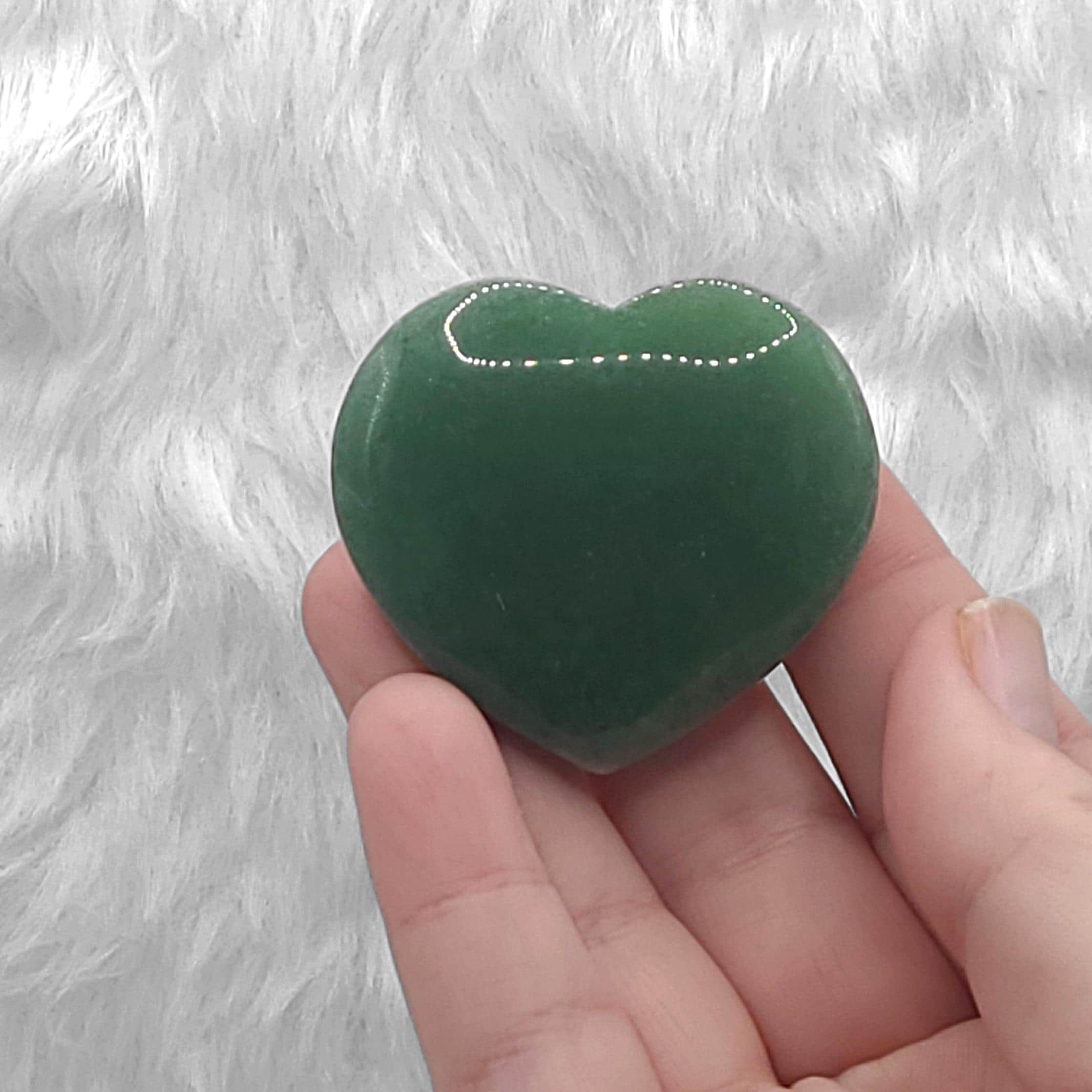 Polished Green Aventurine Heart: Abundance Crystal, Emotional Healing