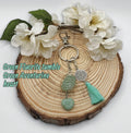Crystal Cage Keychain: Gemstone Tassel Keyring - Tree of Life Charm