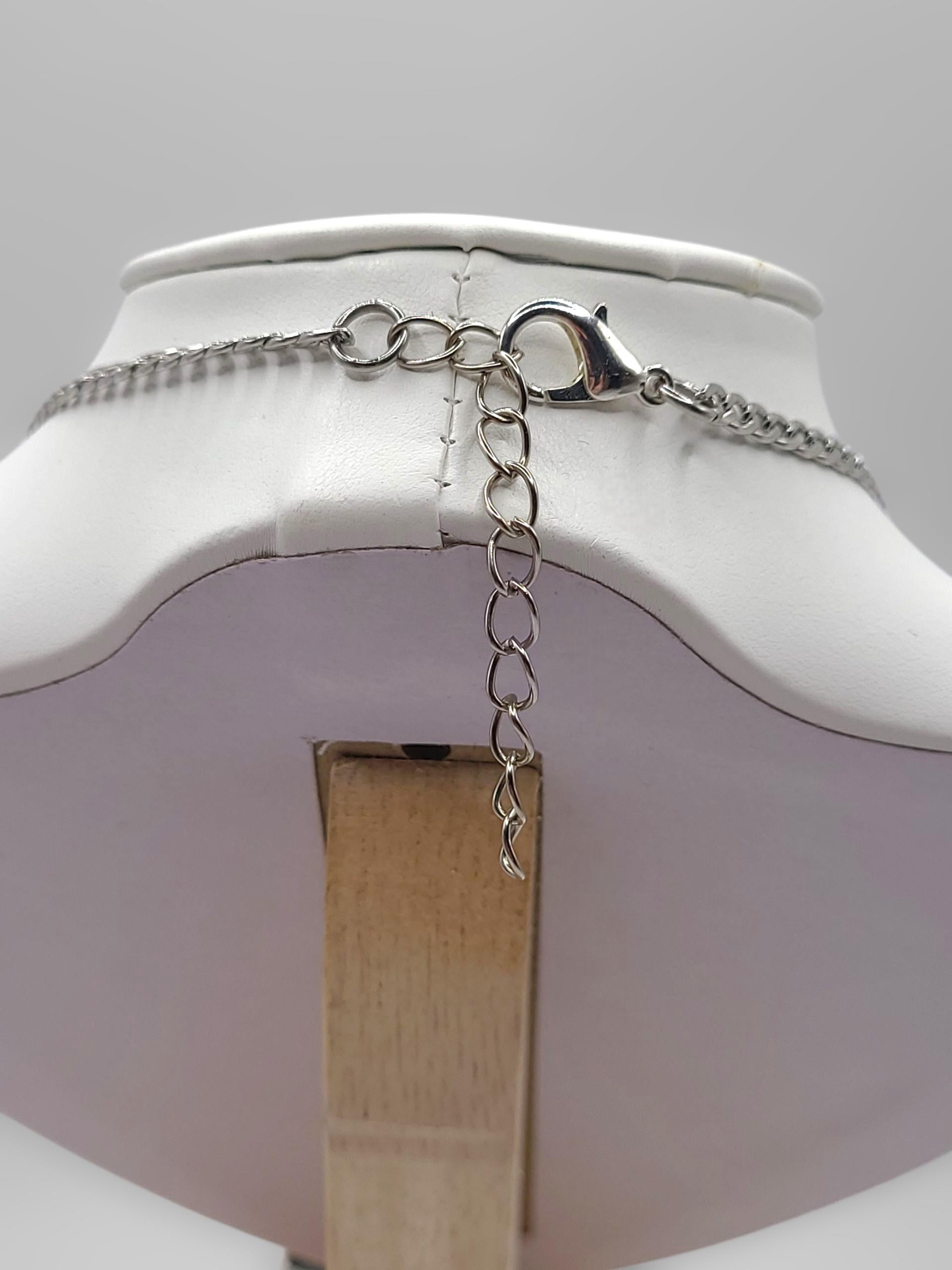 Tree of Life Crystal Necklace: Stainless Steel Chain, handmade in Canada