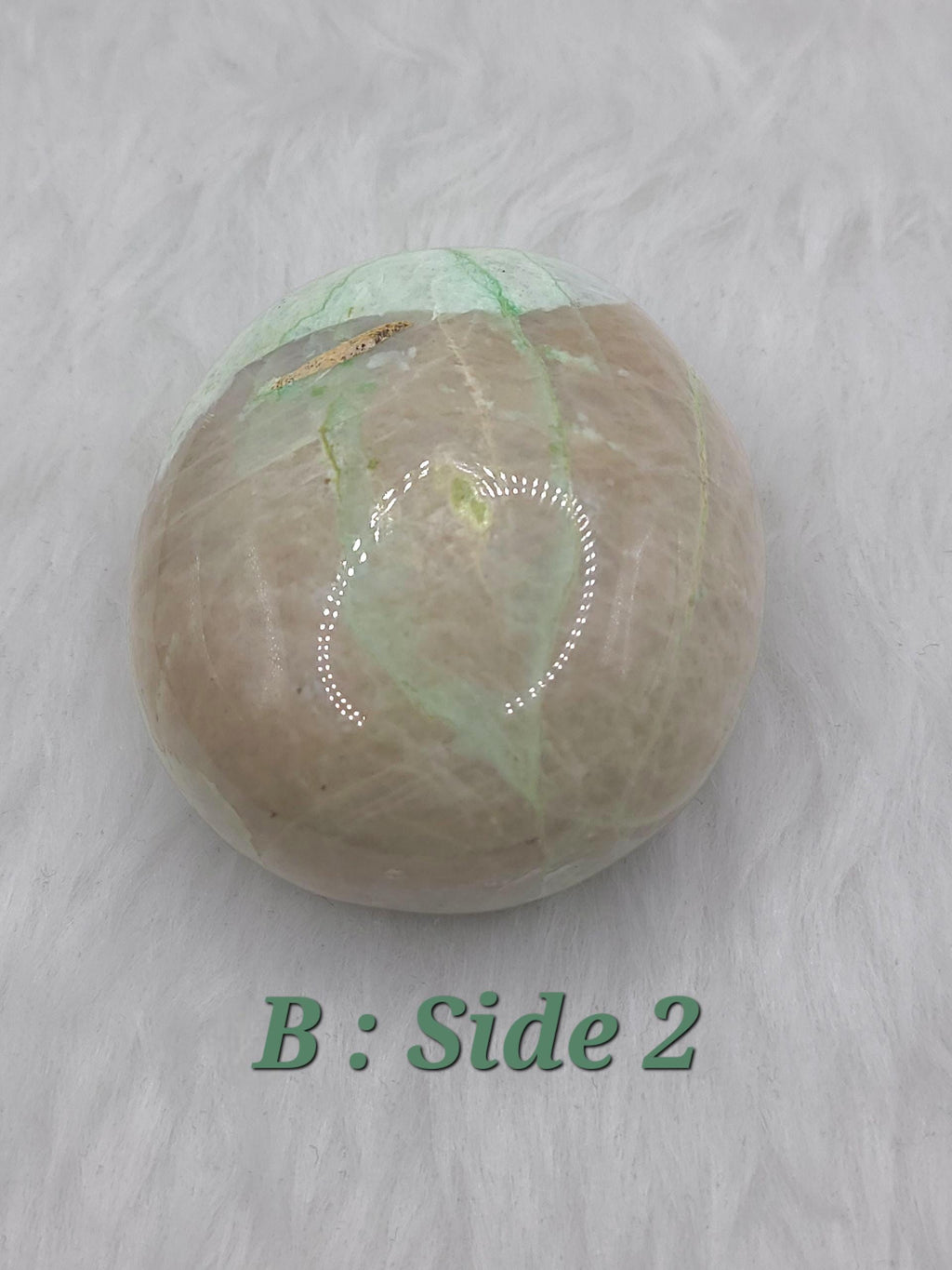 Green Moonstone Palm Stone: Polished Crystal for Emotional Healing