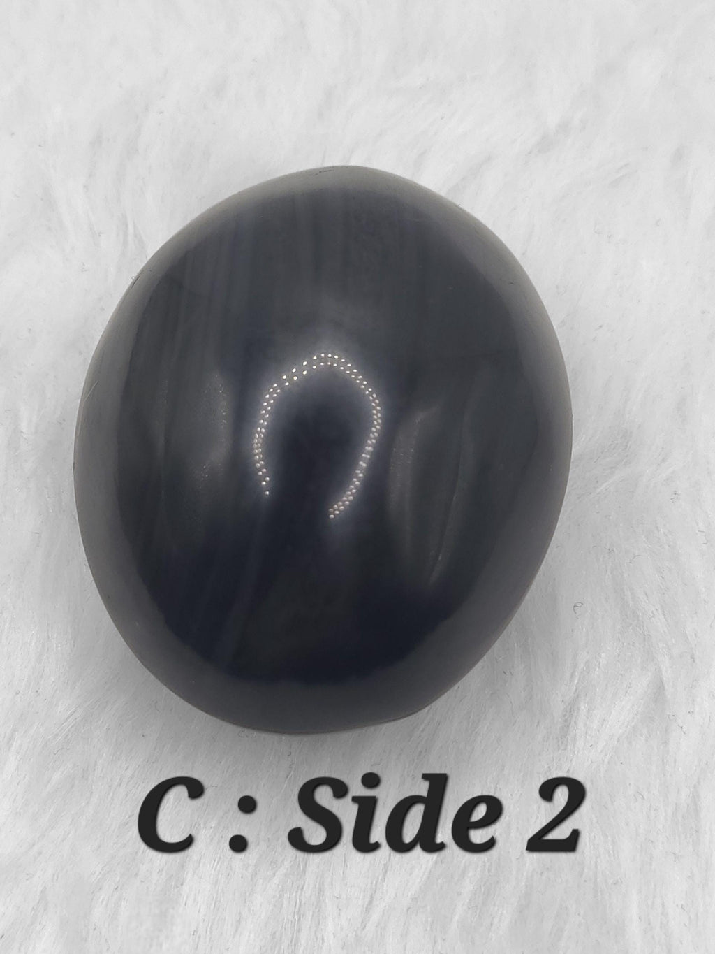 Rainbow Obsidian Palm Stone: Polished Black Grounding Crystal