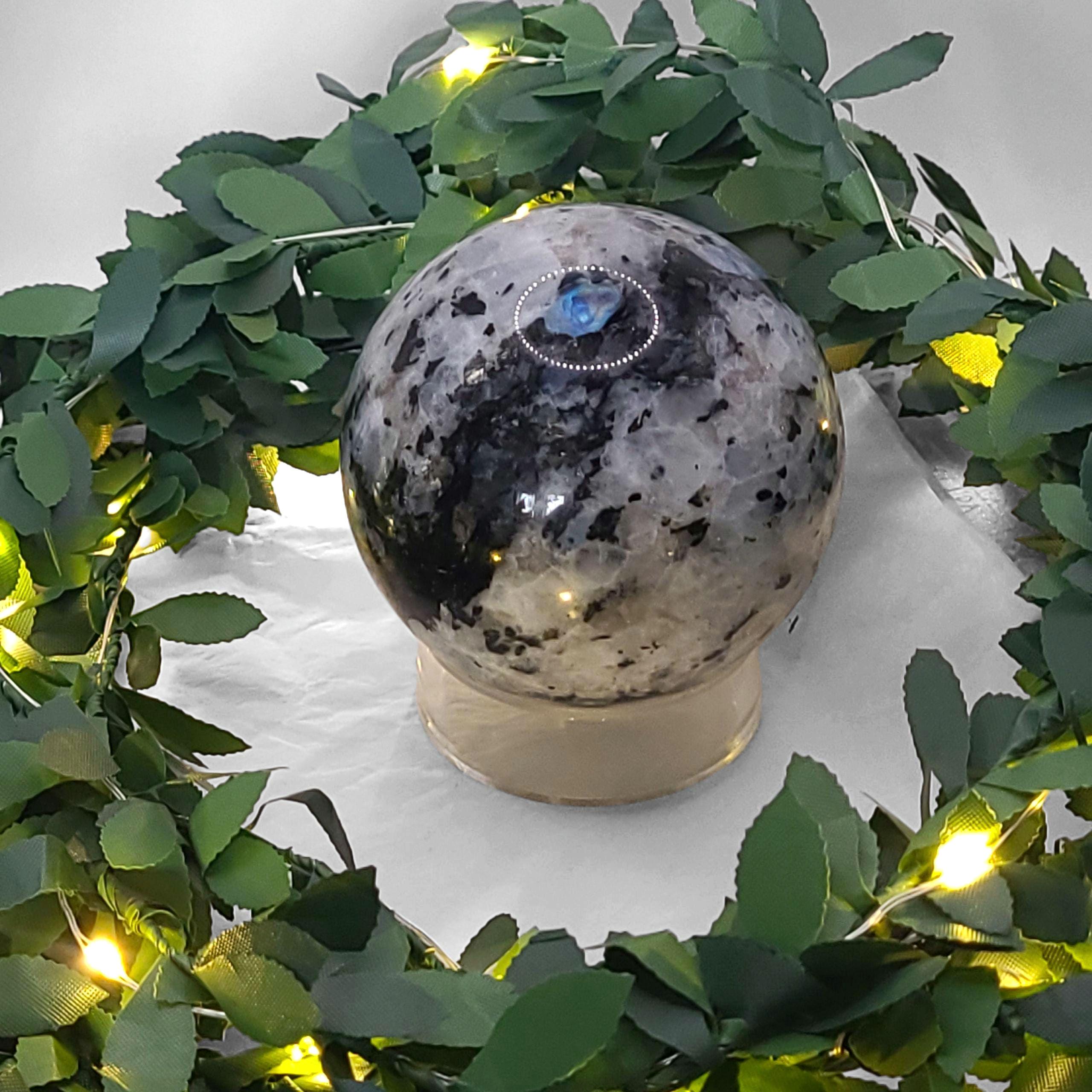 Rainbow Moonstone Sphere with stand