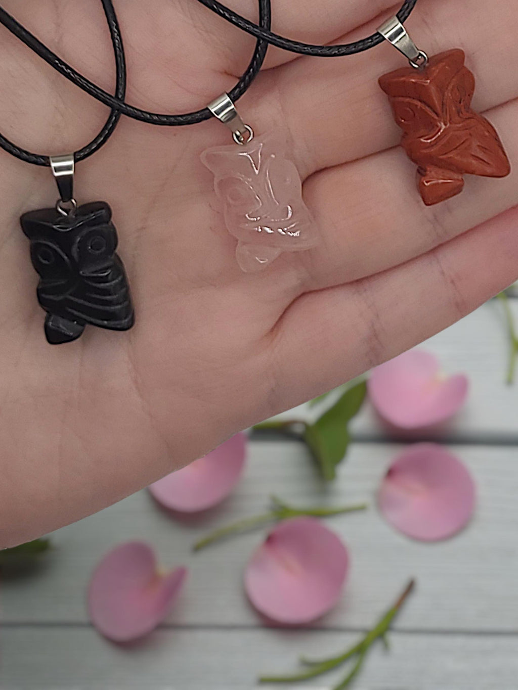 Crystal Owl Necklace: Whimsical Pendant on Adjustable Black Cord
