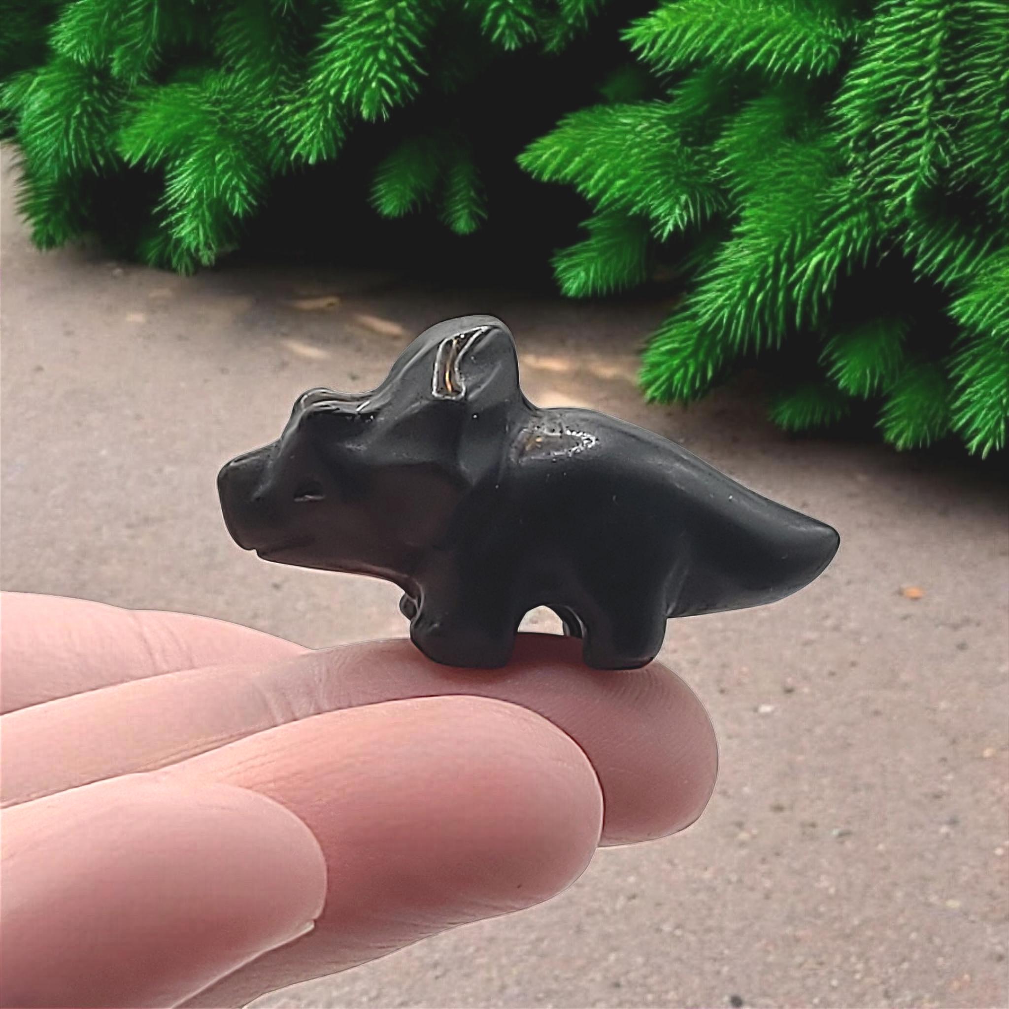 Mini Crystal Triceratops Carving