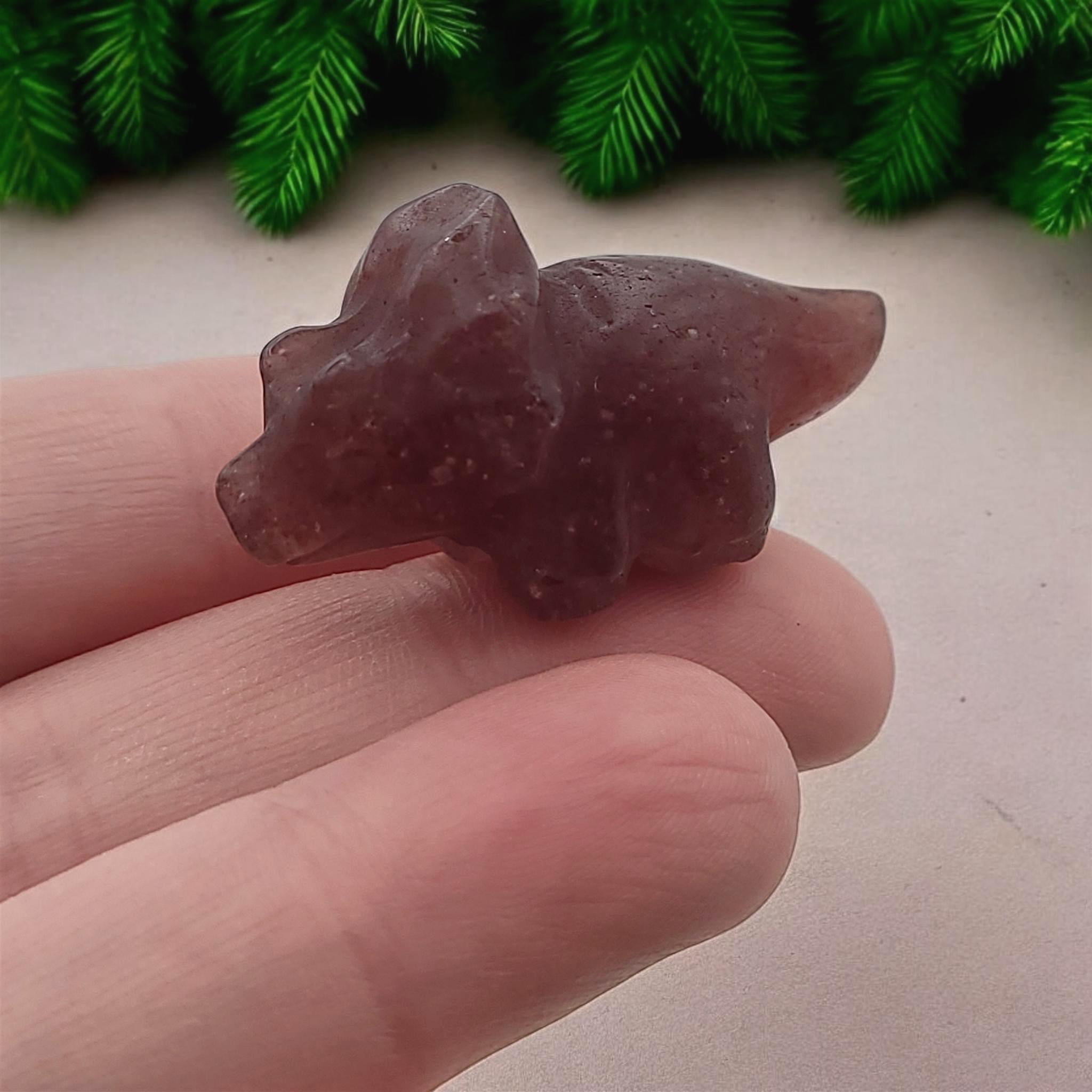Mini Crystal Triceratops Carving