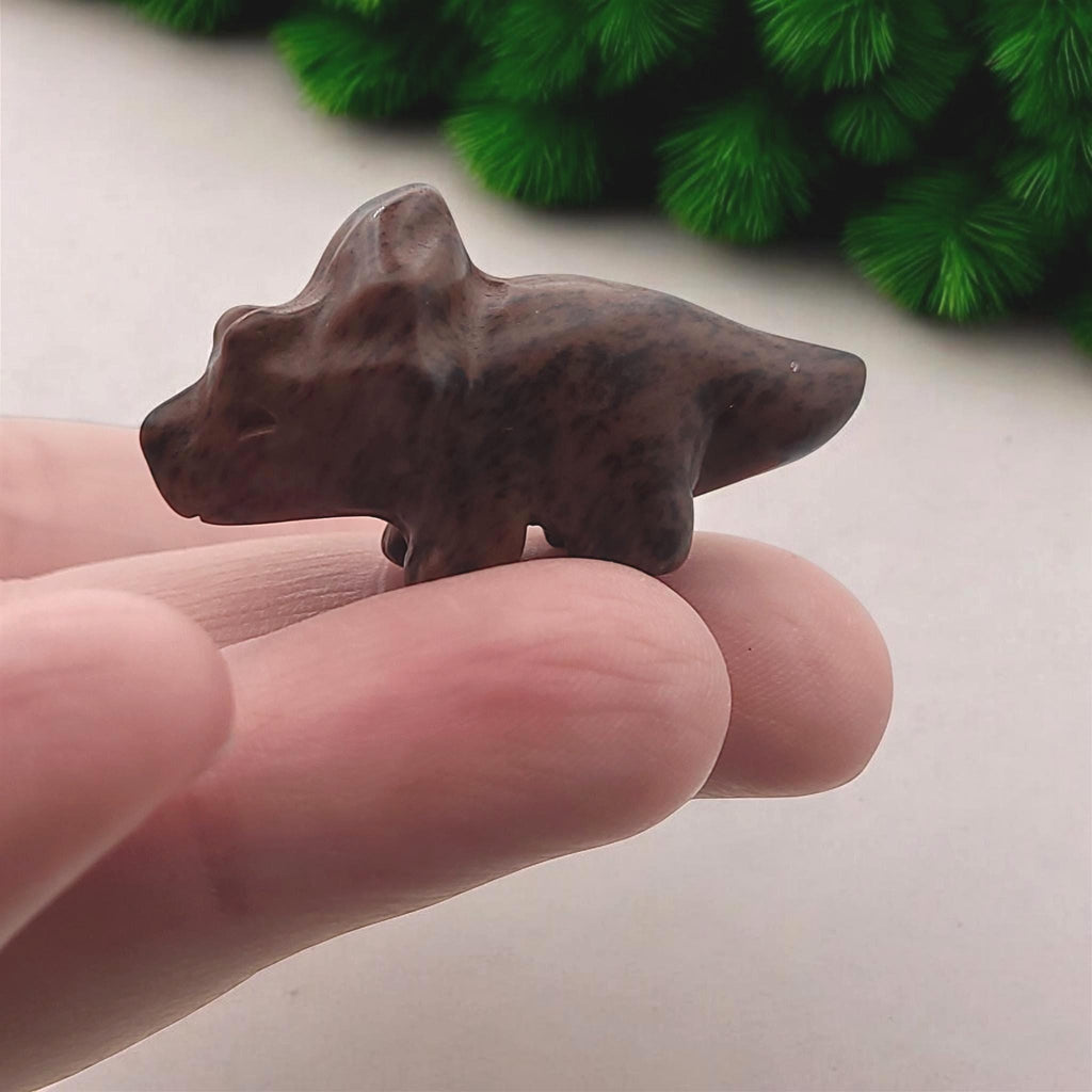 Mini Crystal Triceratops Carving