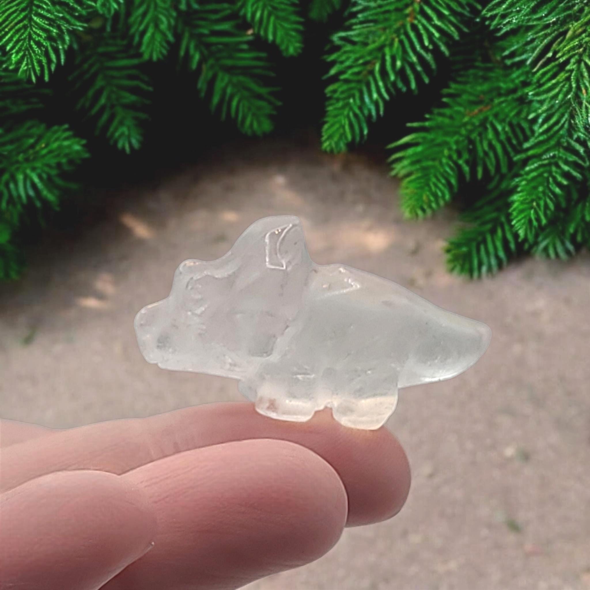 Mini Crystal Triceratops Carving