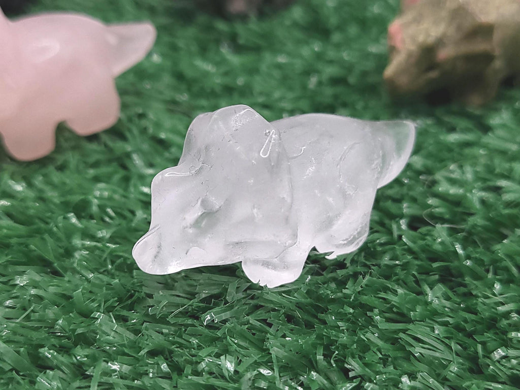 Mini Crystal Triceratops Carving