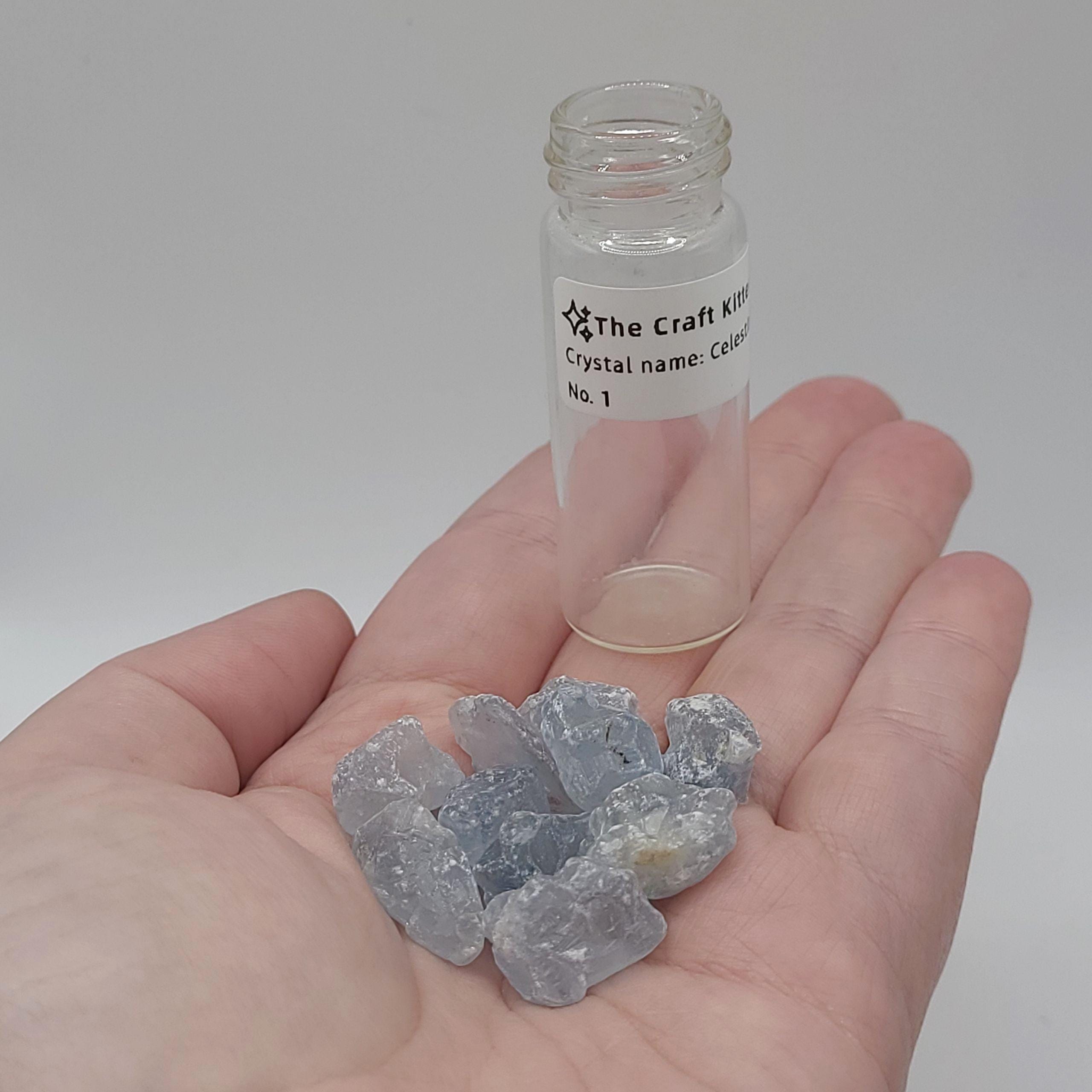 Raw Celestite Chips (in jar)