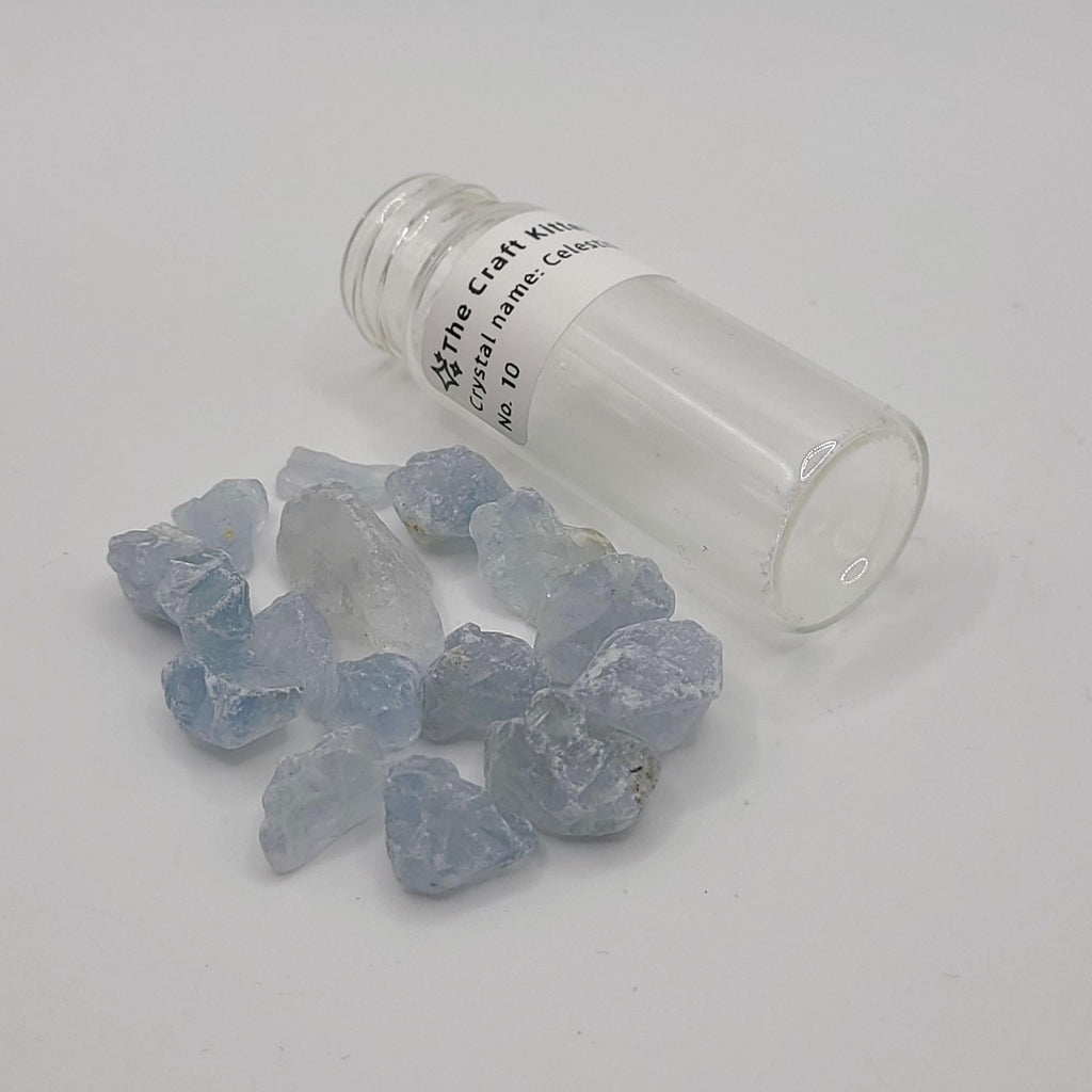 Raw Celestite Chips (in jar)