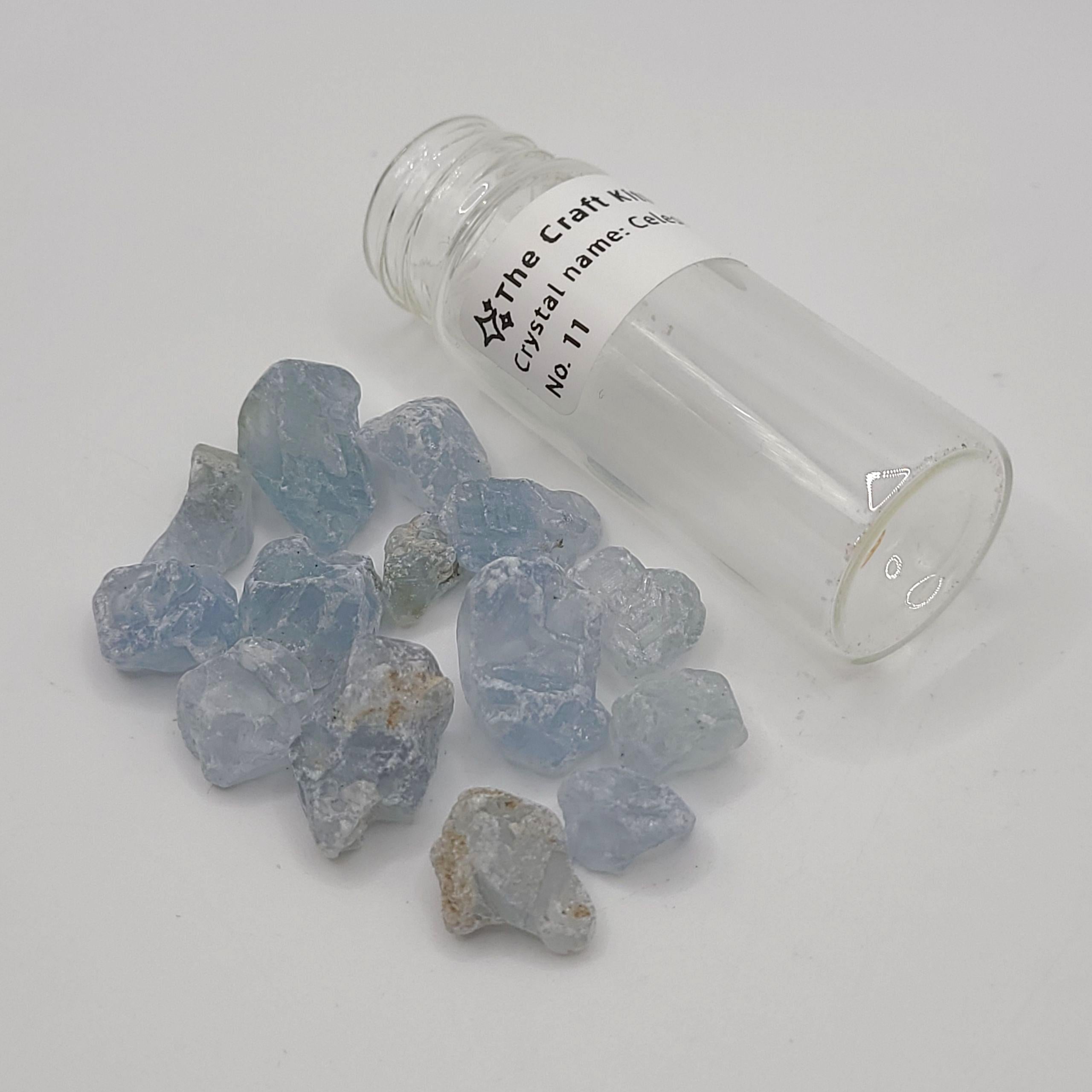 Raw Celestite Chips (in jar)