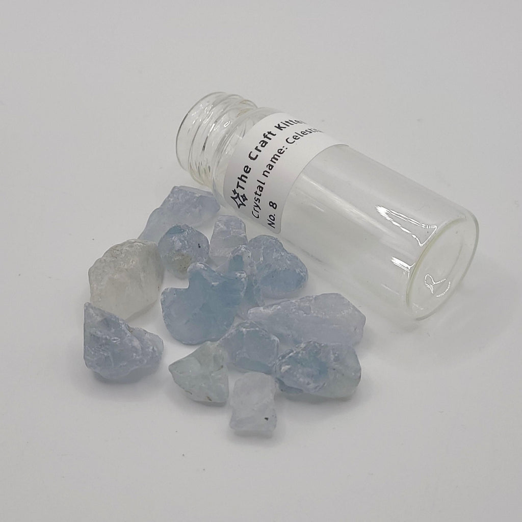 Raw Celestite Chips (in jar)