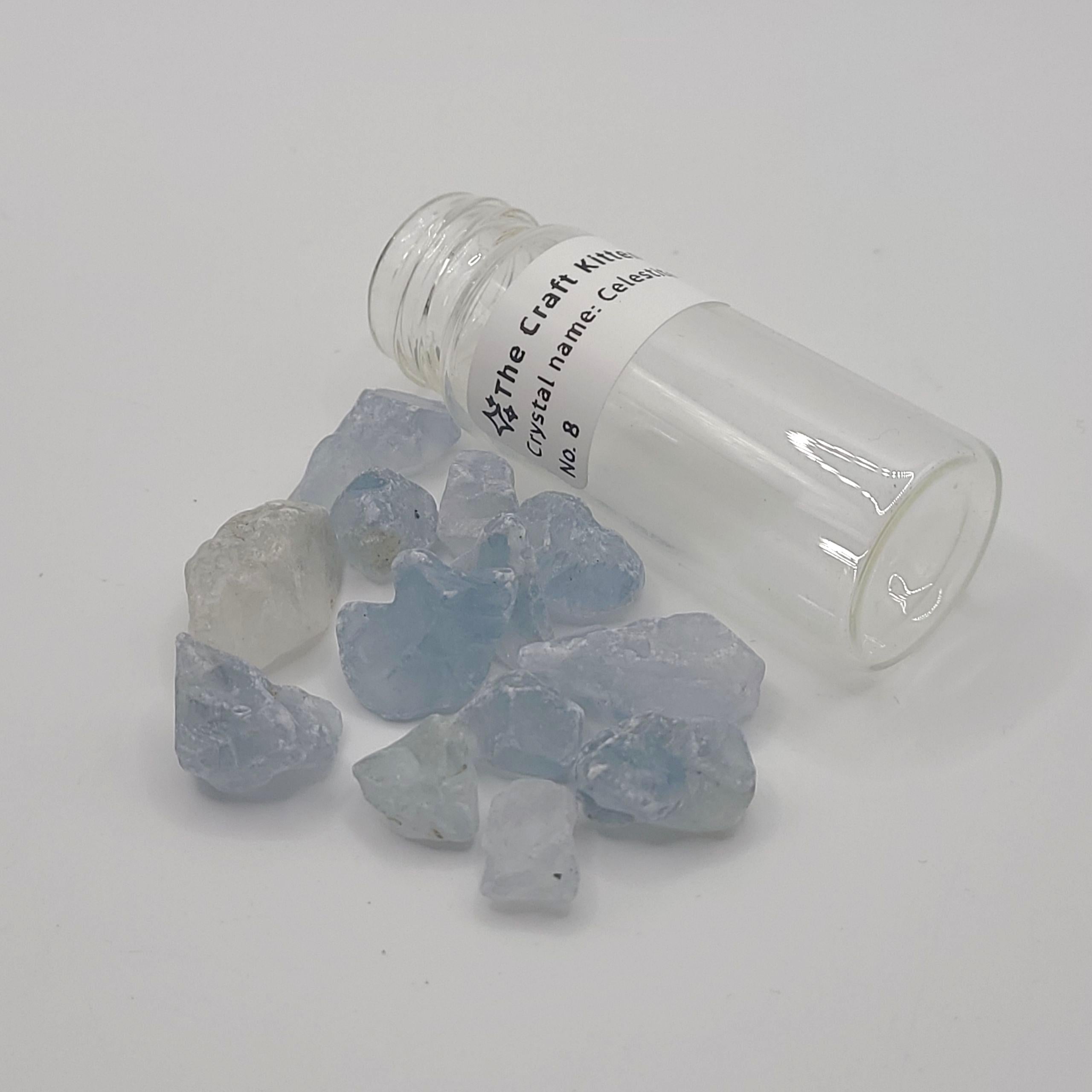 Raw Celestite Chips (in jar)