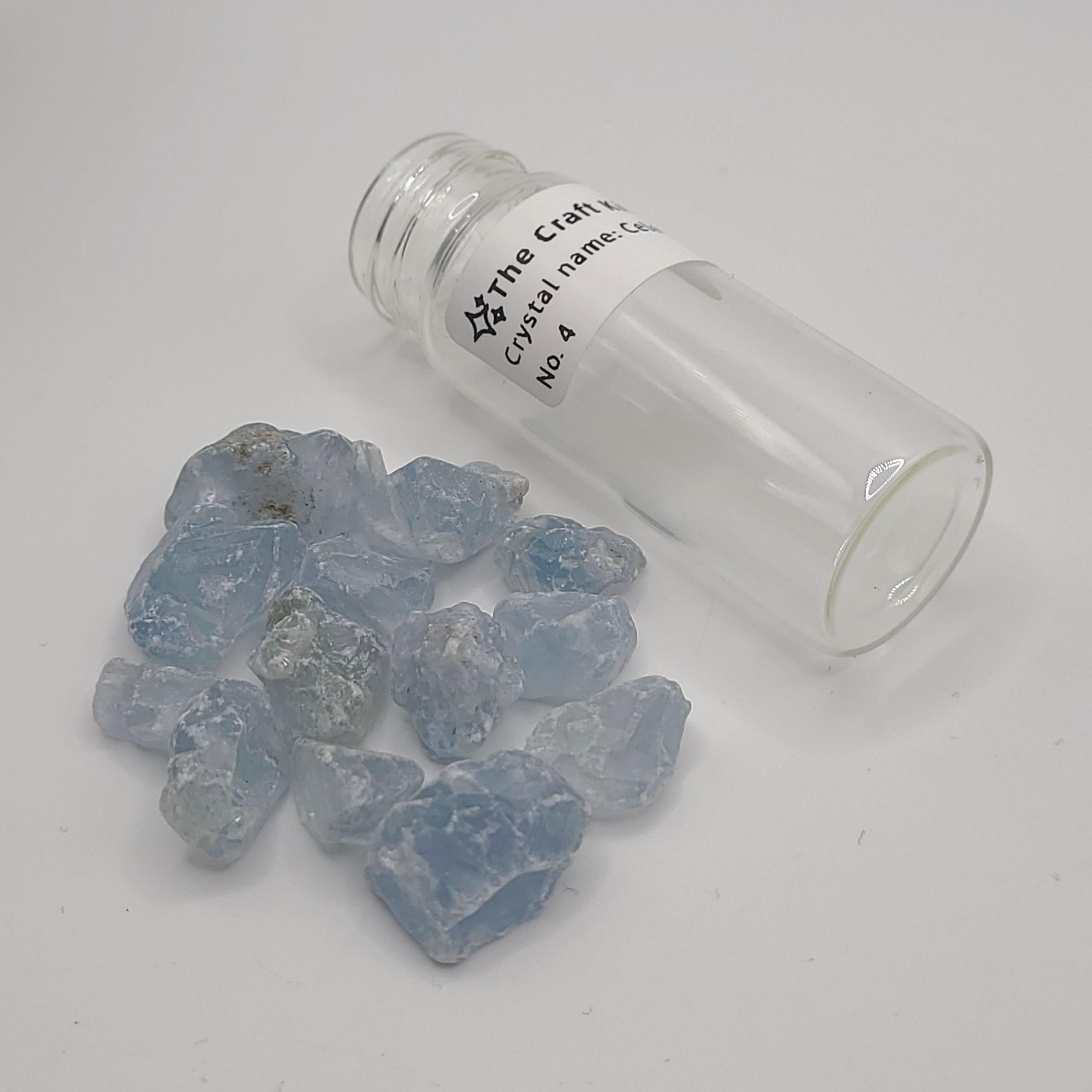 Raw Celestite Chips (in jar)