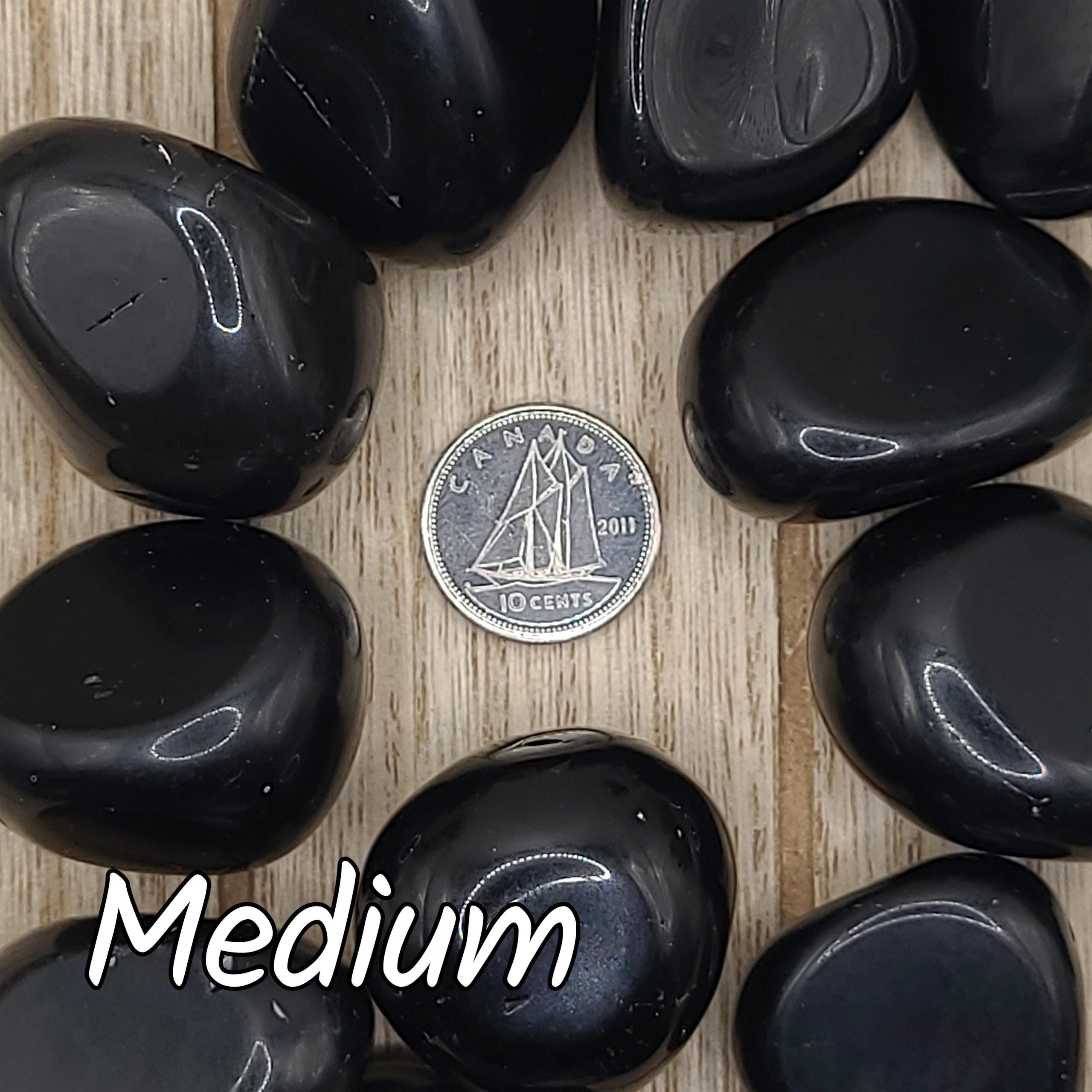 Pierres roulées d'obsidienne noire