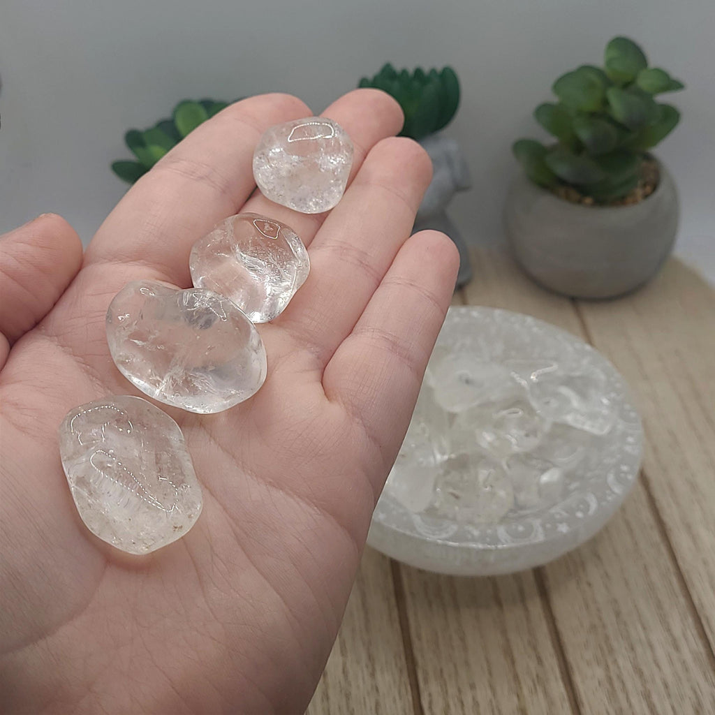 Clear Quartz Tumbled Stones | Energy Amplifying and Healing Crystal | Meditation Stone