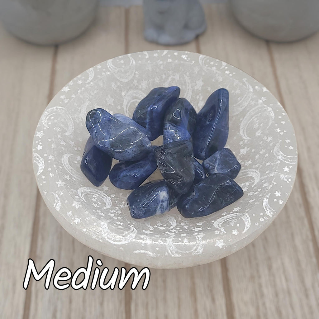 Medium Sodalite Tumbled Stones - Chakra Healing Energy Stones