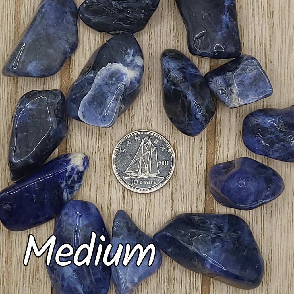 Medium Sodalite Tumbled Stones - Chakra Healing Energy Stones