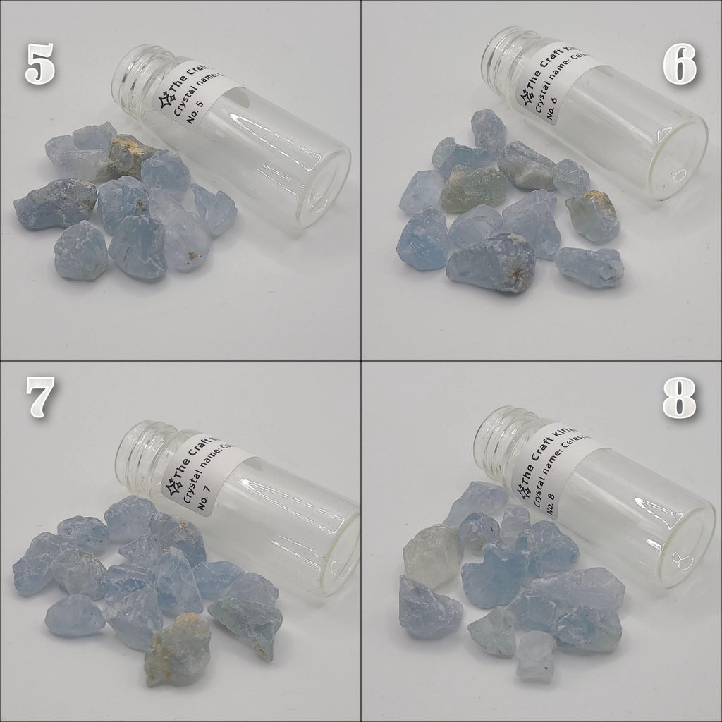 Raw Celestite Chips (in jar)