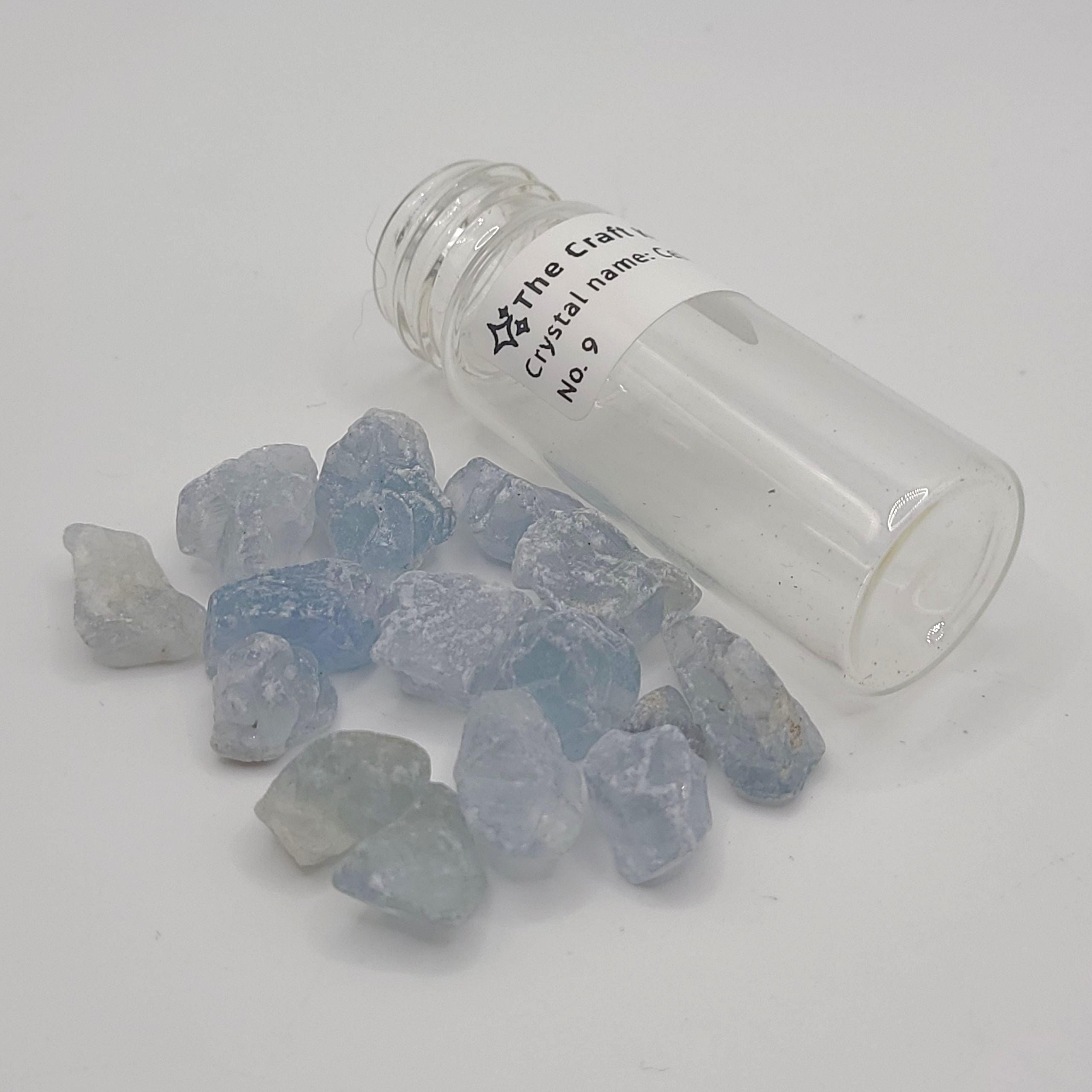 Raw Celestite Chips (in jar)