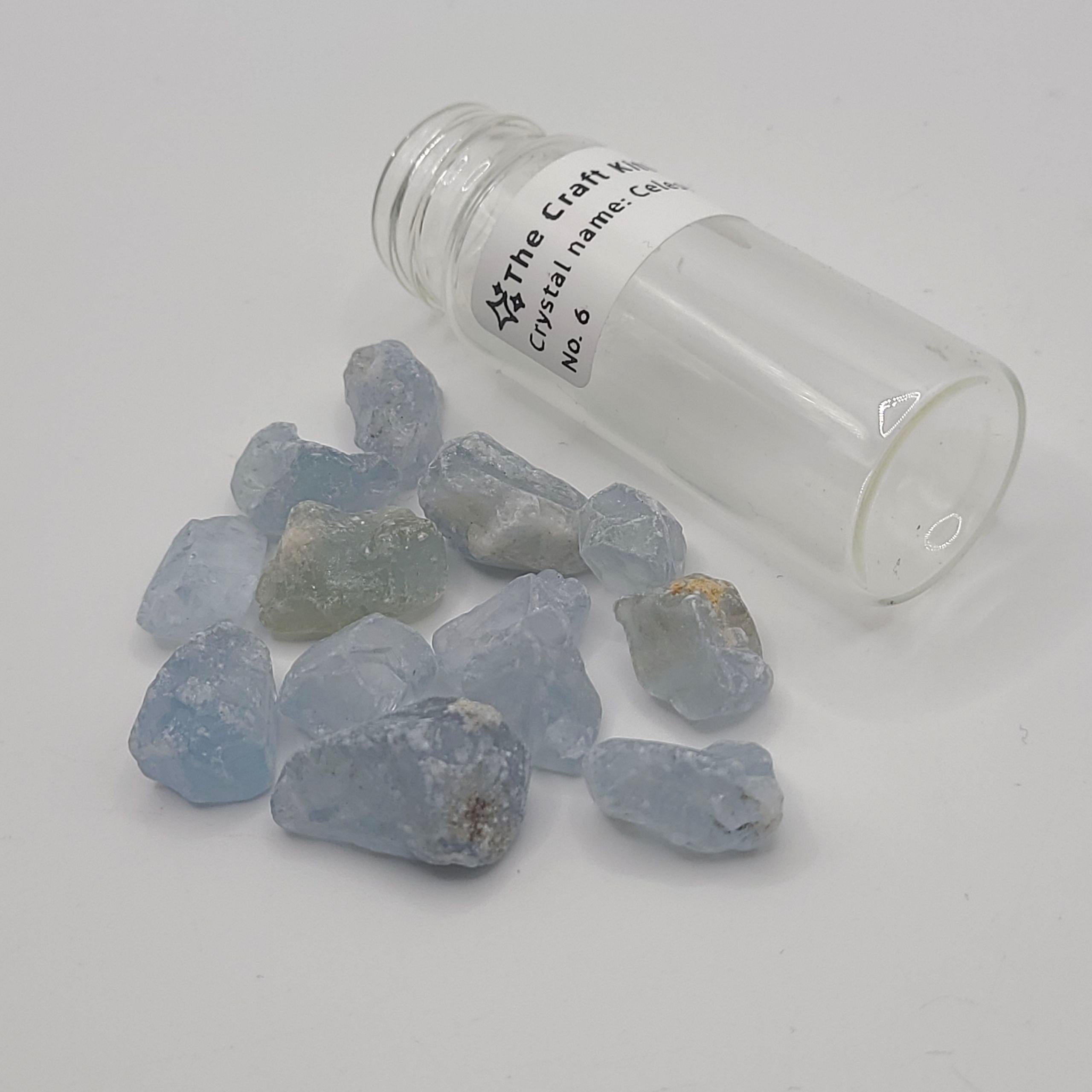 Raw Celestite Chips (in jar)