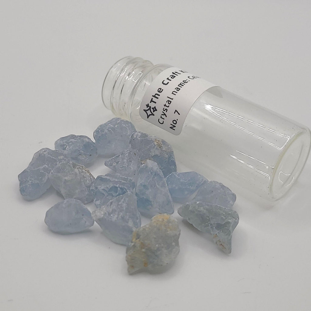 Raw Celestite Chips (in jar)