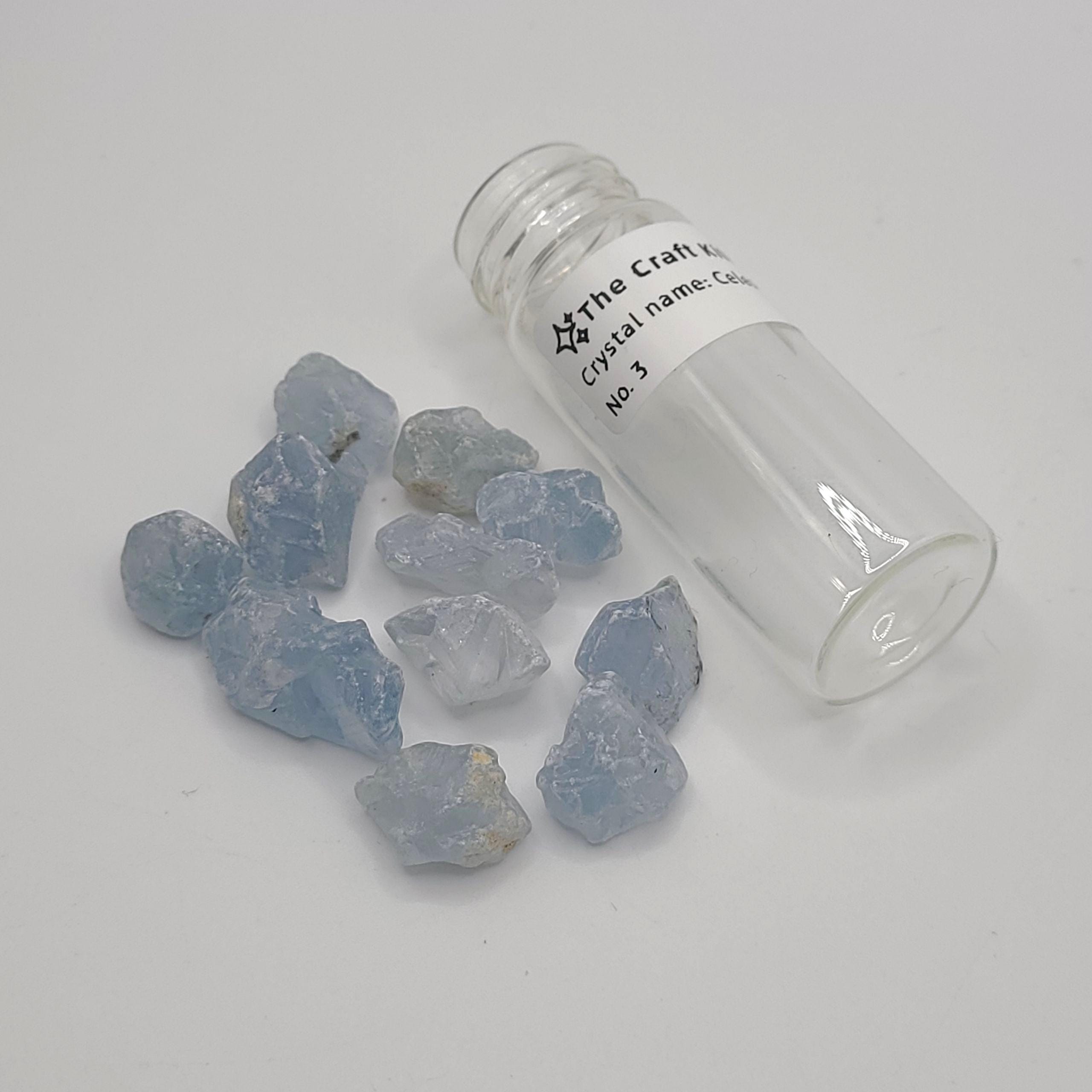 Raw Celestite Chips (in jar)