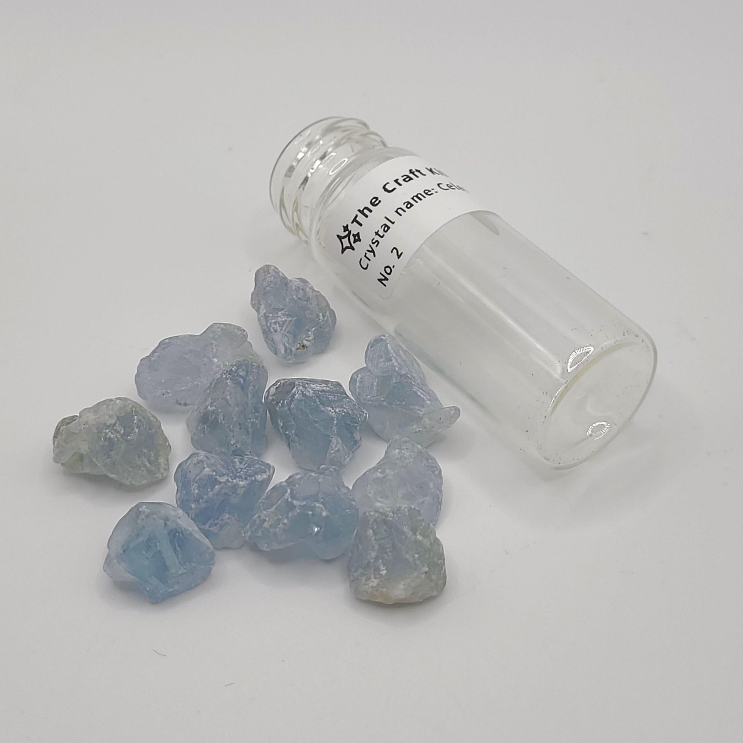 Raw Celestite Chips (in jar)