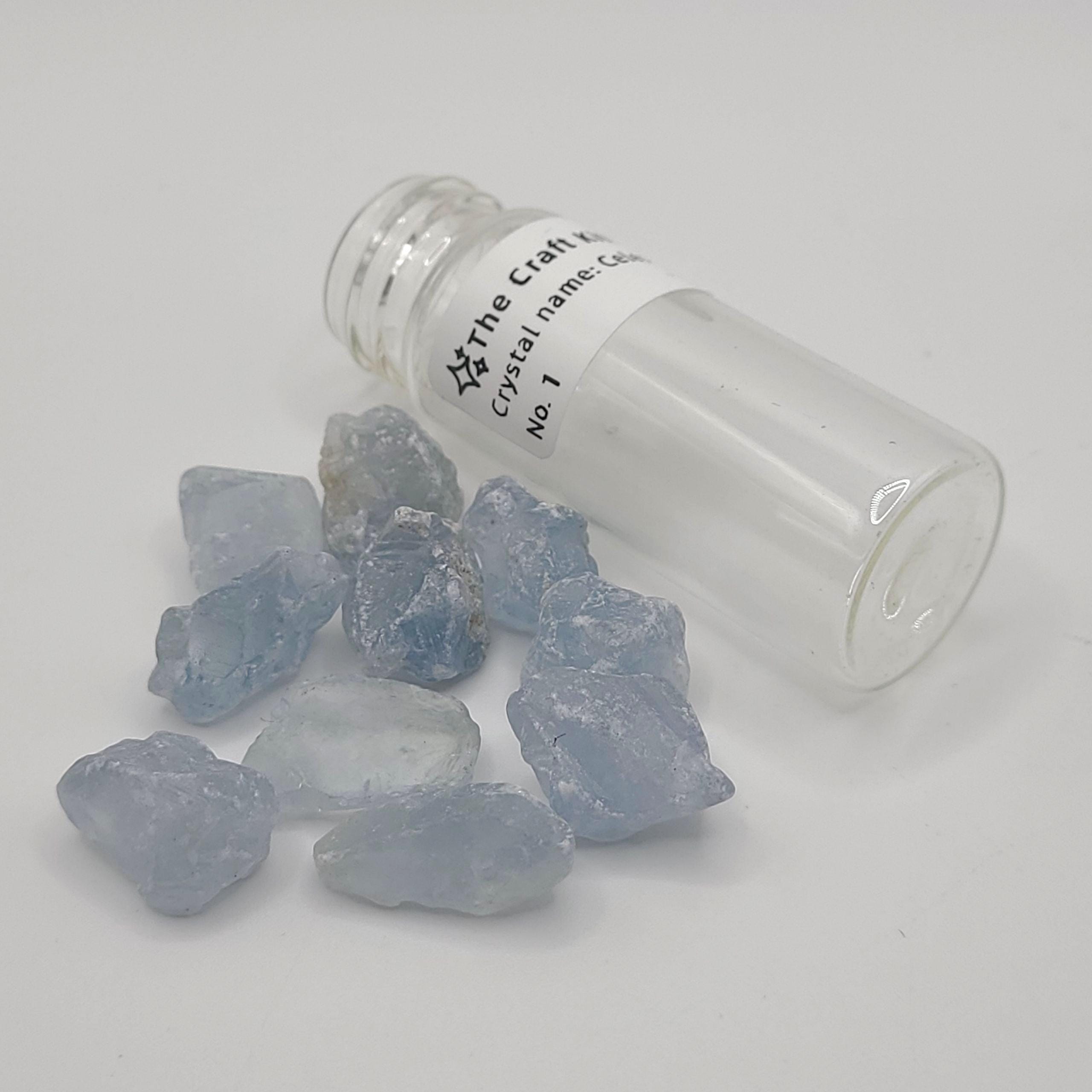 Raw Celestite Chips (in jar)