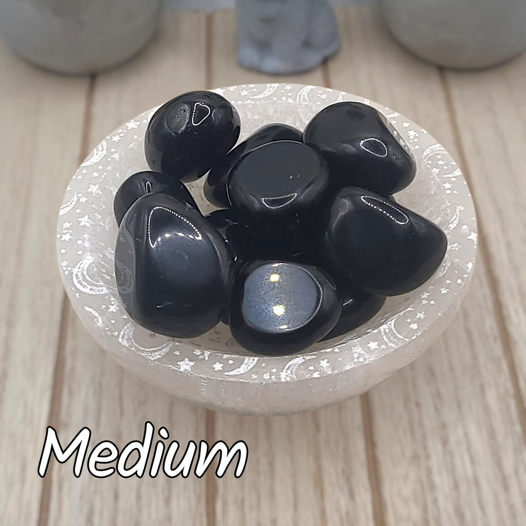 Pierres roulées d'obsidienne noire