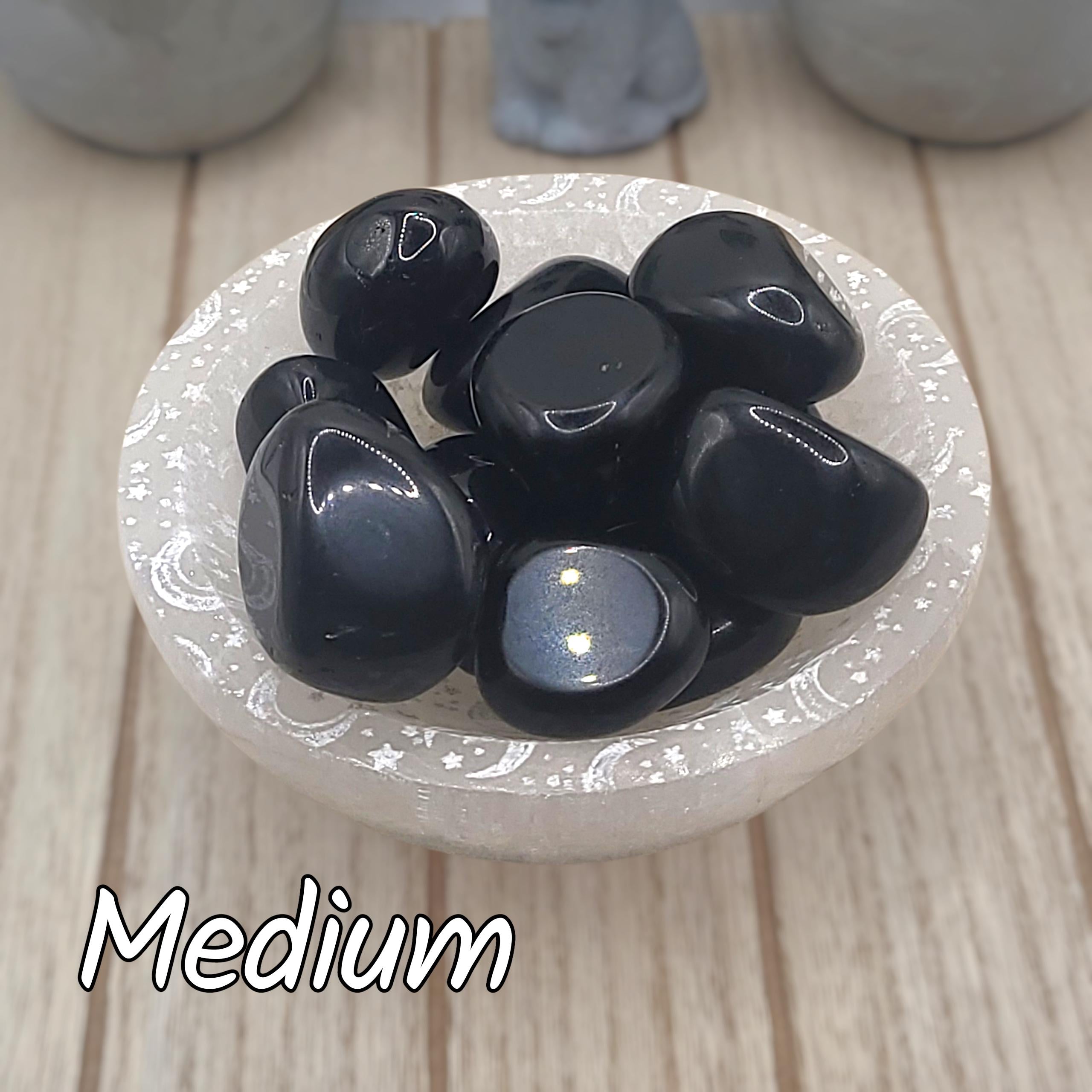 Pierres roulées d'obsidienne noire