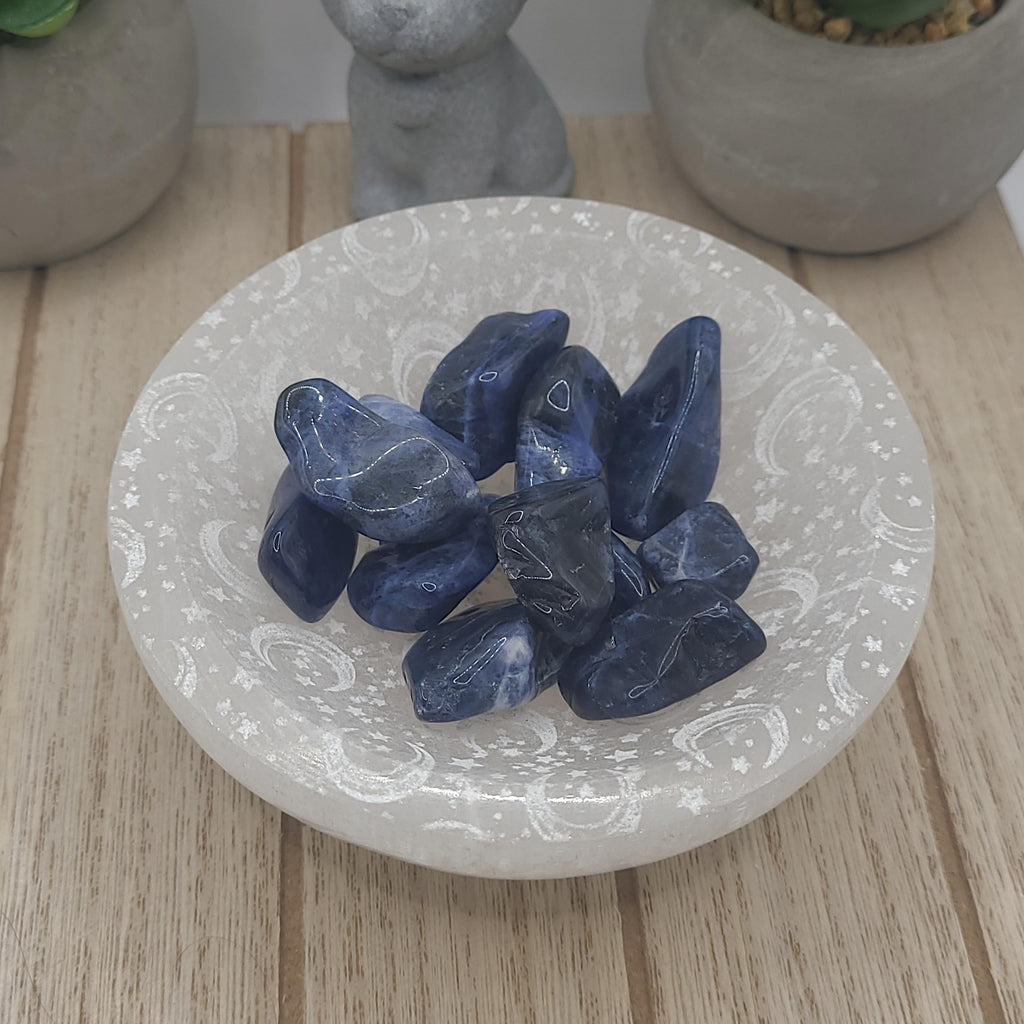 Medium Sodalite Tumbled Stones - Chakra Healing Energy Stones
