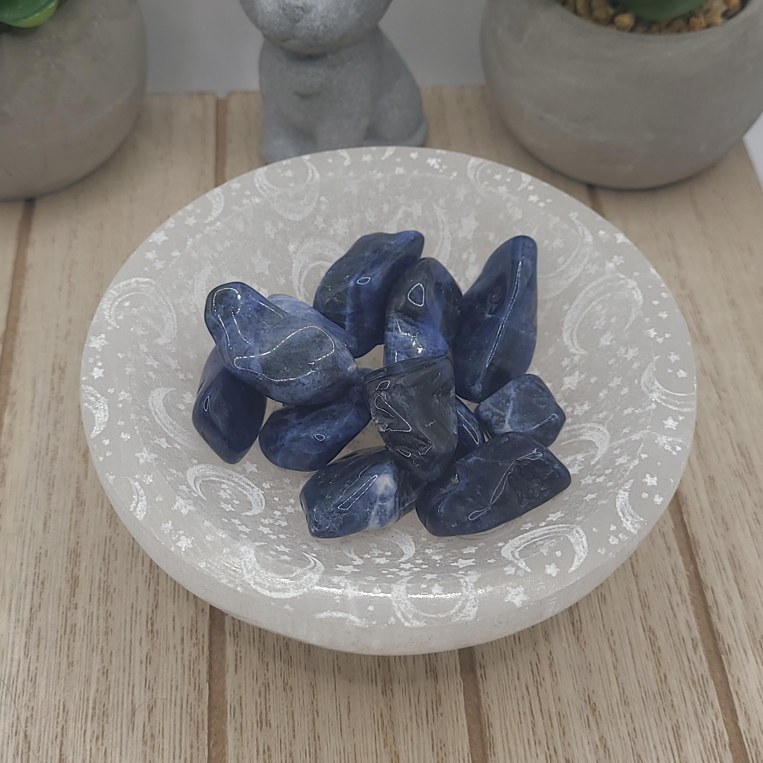 Medium Sodalite Tumbled Stones - Chakra Healing Energy Stones