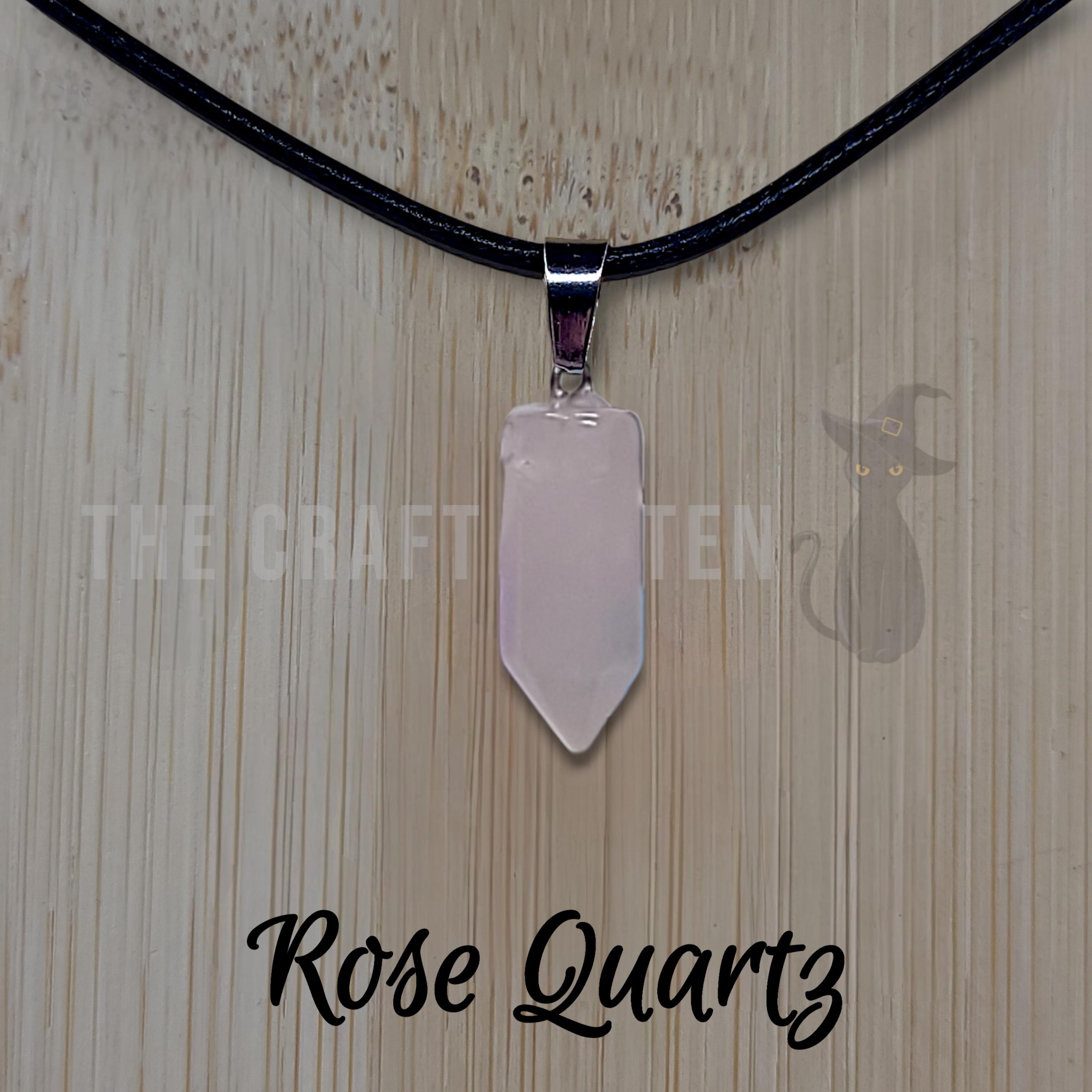Crystal Point Necklaces ~ Energy Healing Pendant Strung on Black Necklace Cord